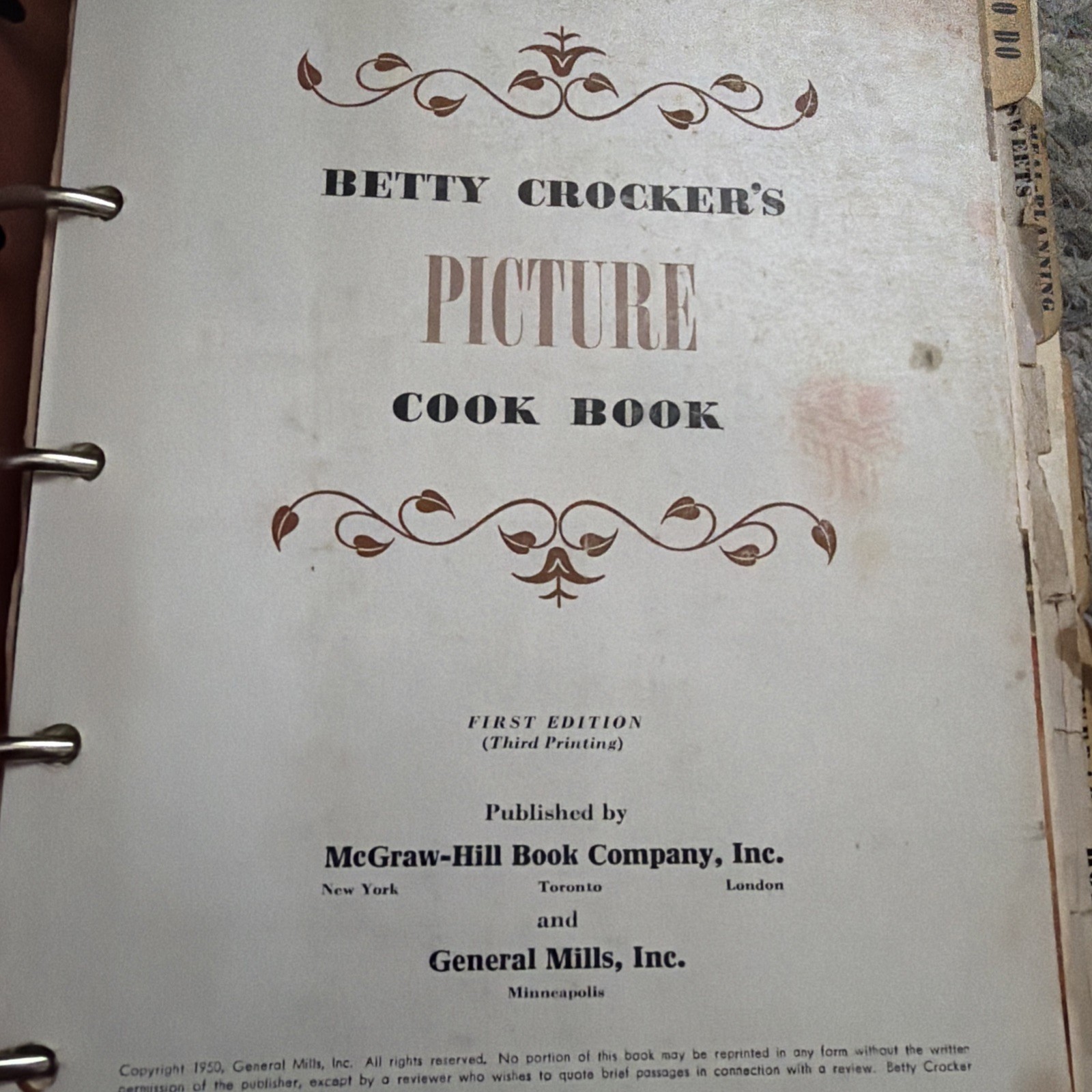 Vtg Betty Crocker’s Picture Cook Book 1950 First Edition 3rd Printing Hardcover