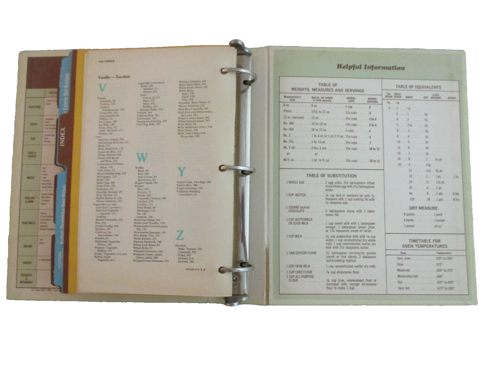 The Complete Family Cook Book 1969 3-Ring Binder Curtin Publications Recipes