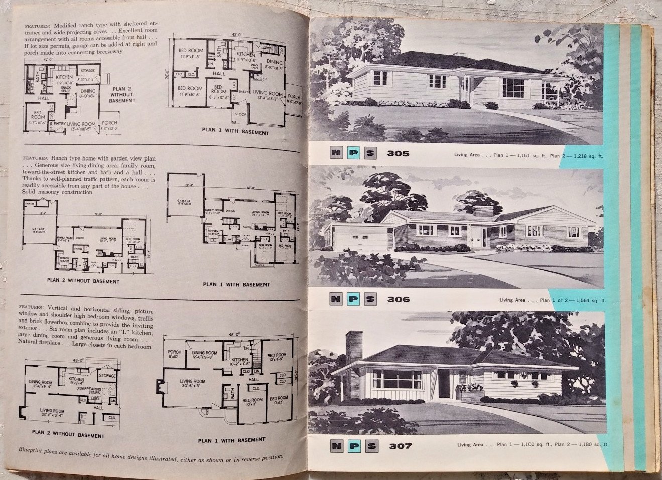 Three Bedroom Homes 1961 Mid Century Modern House Design Floor Plans Ranch