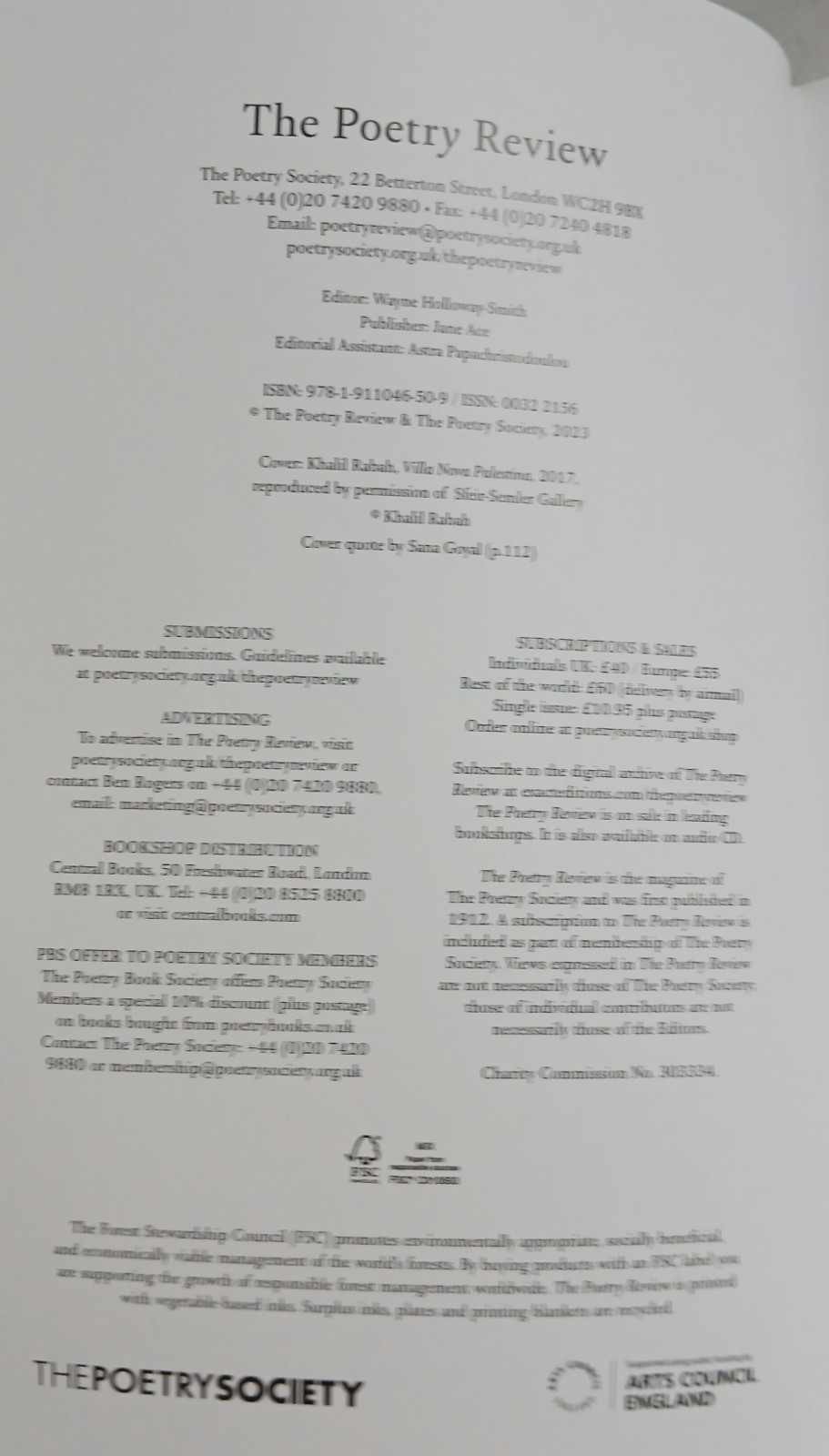 The Poetry Review Set Of 3 1st 2024 Paperback Mixed Authors The Poetry Society