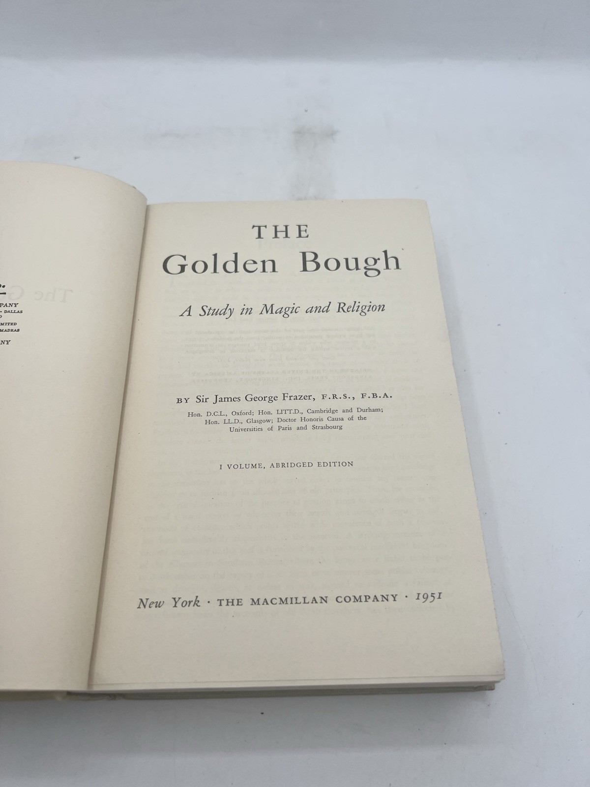 The Golden Bough A Study in Magic and Religion James George Frazer 1951 HC Book