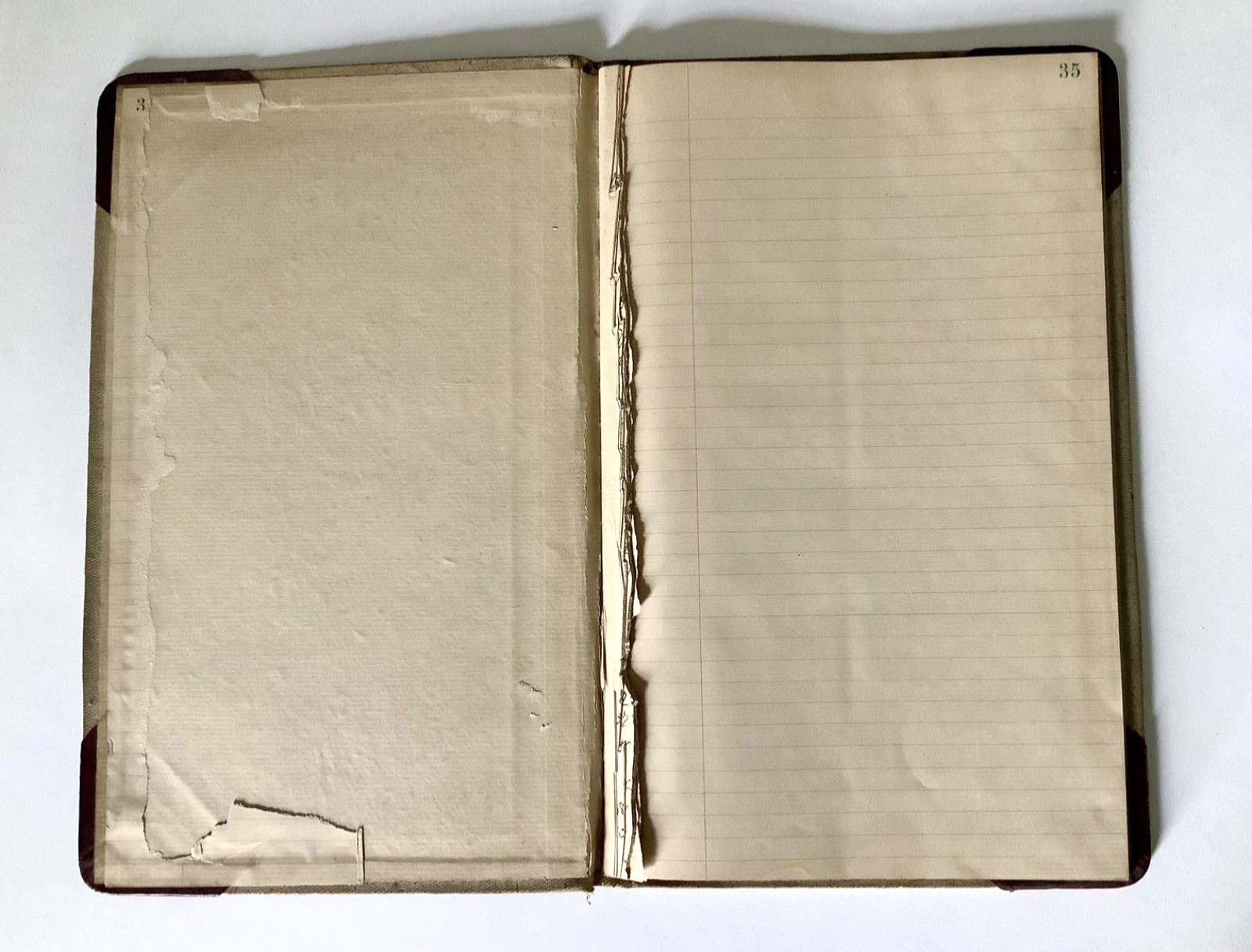 Antique RECORD Book & One JOURNAL Book PAIR SOLD Together Used and Worn *BLANK*