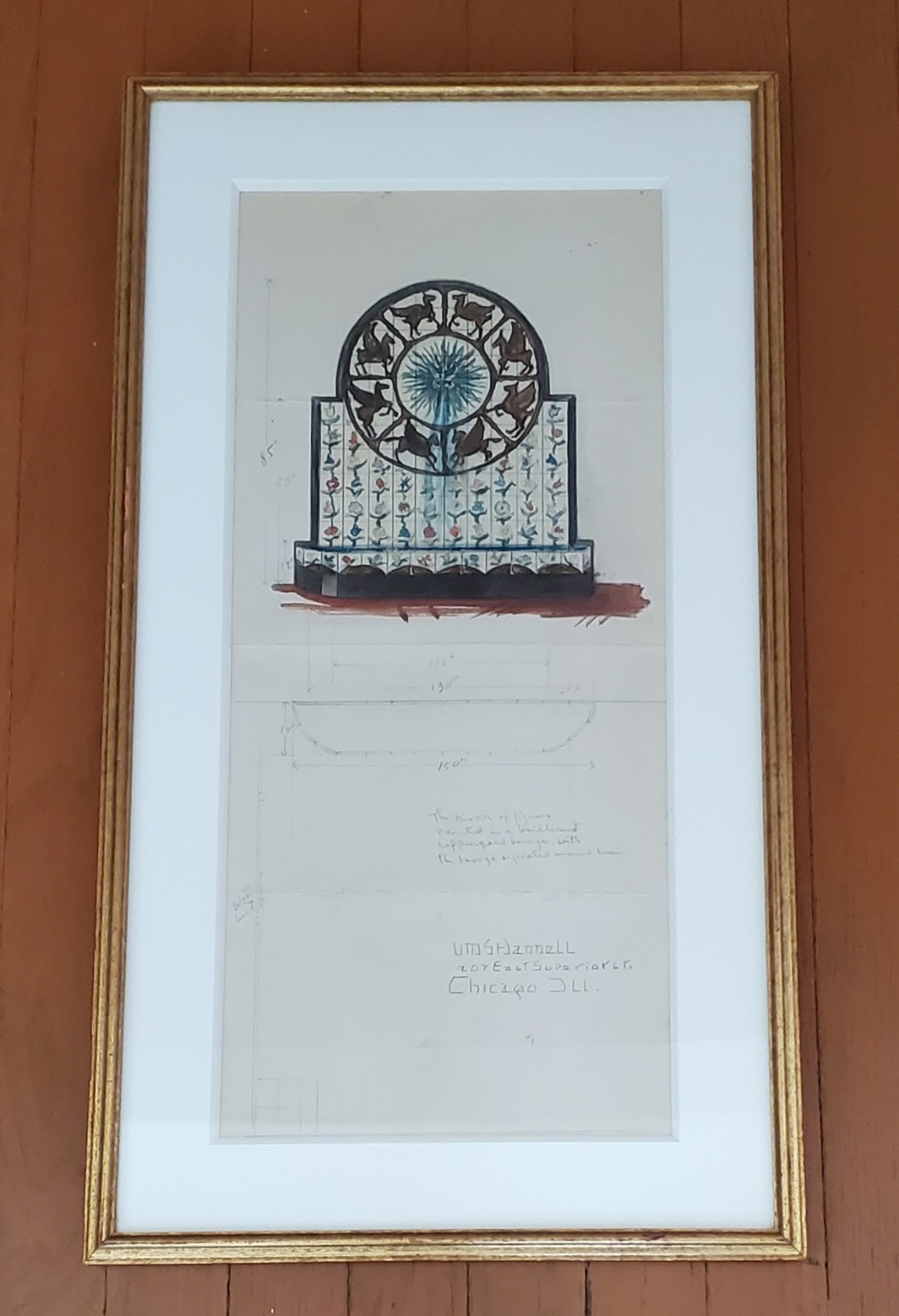 VINOL M.S. HANNELL ( 1896-1964) CHICAGO, ILL ARCHITECTURAL MODERN DRAWING SIGNED