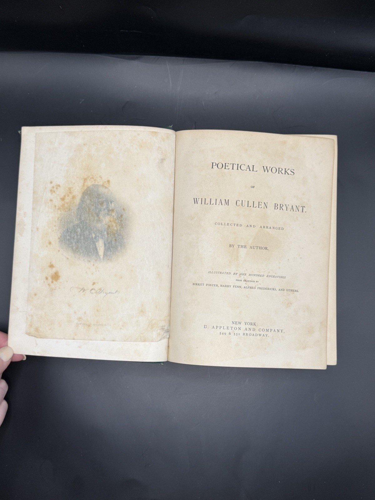 Antique Book Of Poetry Beautiful Cover Bryant’s Poetical Works 1878 Gold Leaf ￼