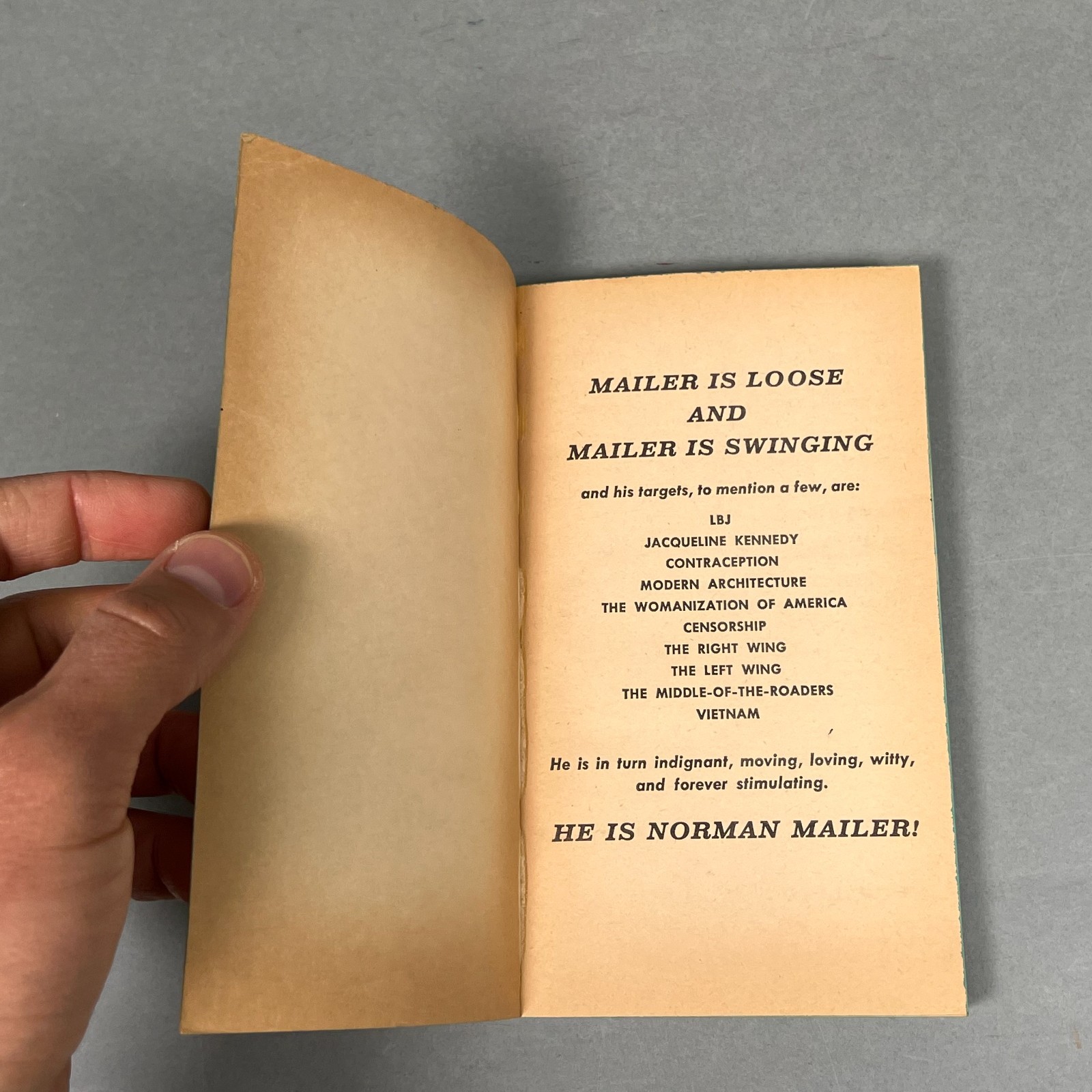 Norman Mailer The Idol & The Octopus VTG 1968 FIRST EDITION PB Very Good Dell
