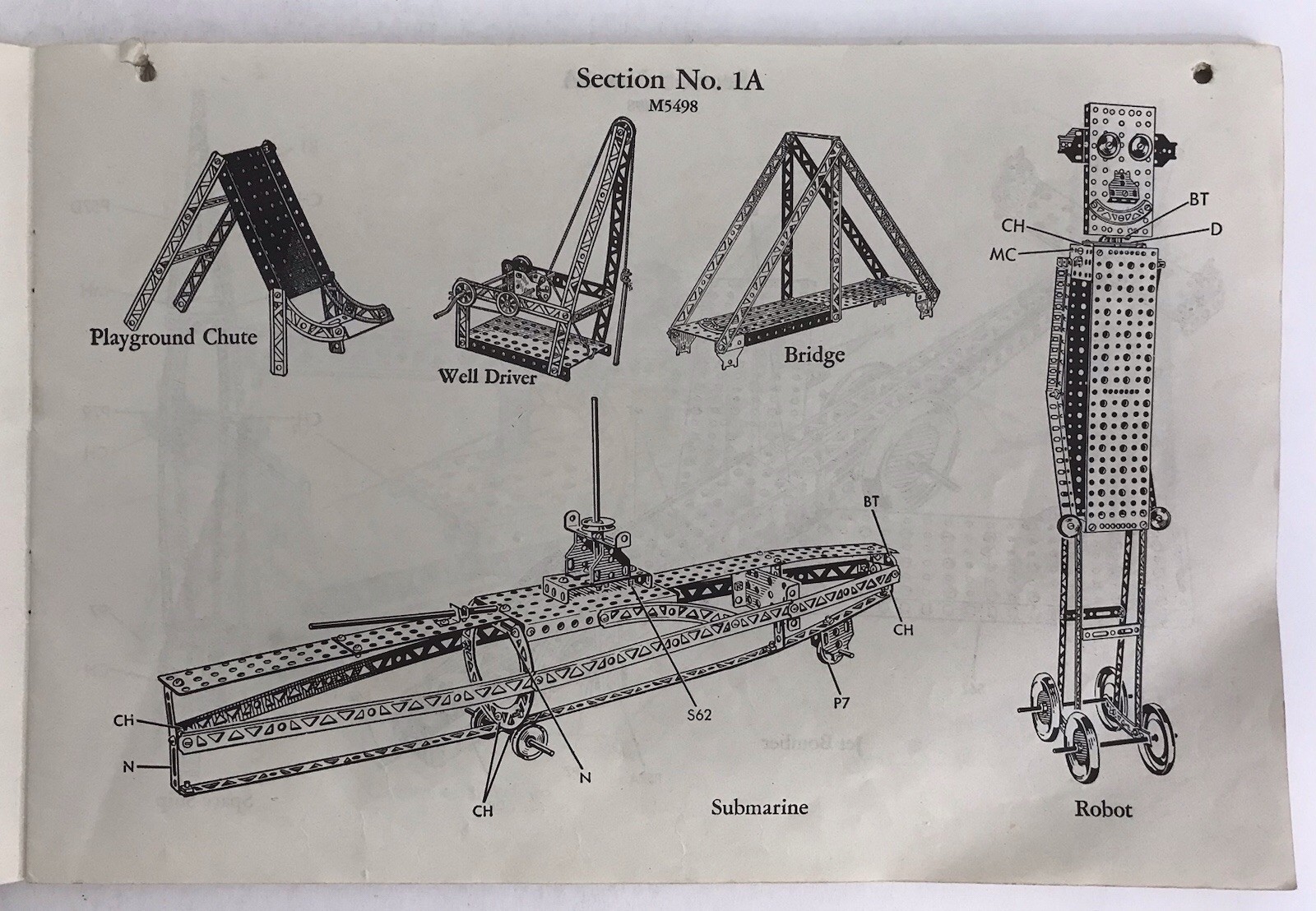 Gilbert ERECTOR 1959 INSTRUCTION BOOK M4712 Sets & Parts Manual Sections 1-5