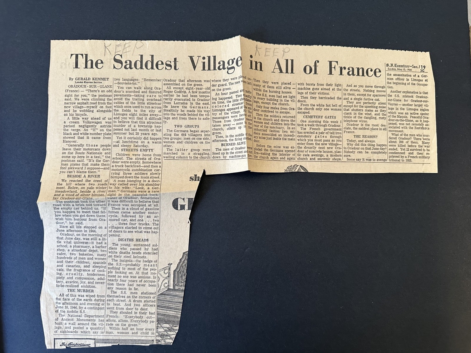 Oradour Sur Glane French town massacre WWII remembrance history France book VTG