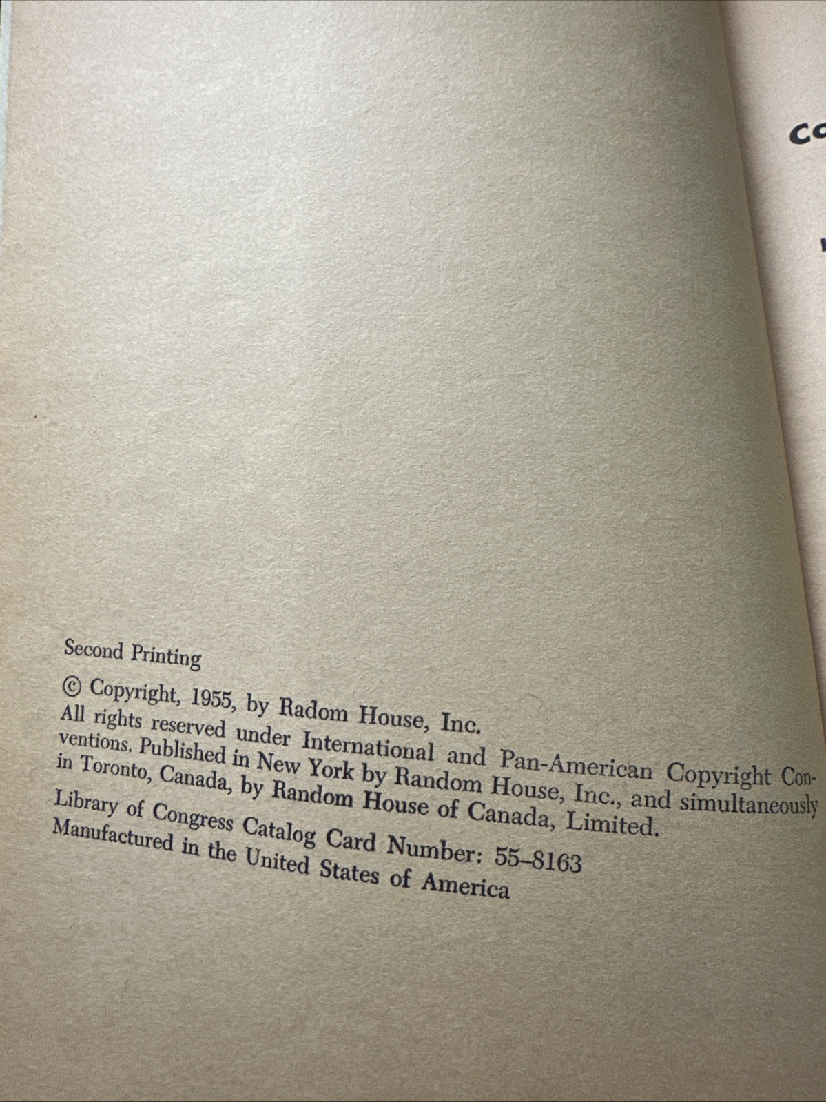 The American Everyday Cookbook 1955, Random House, Second Printing, Vintage