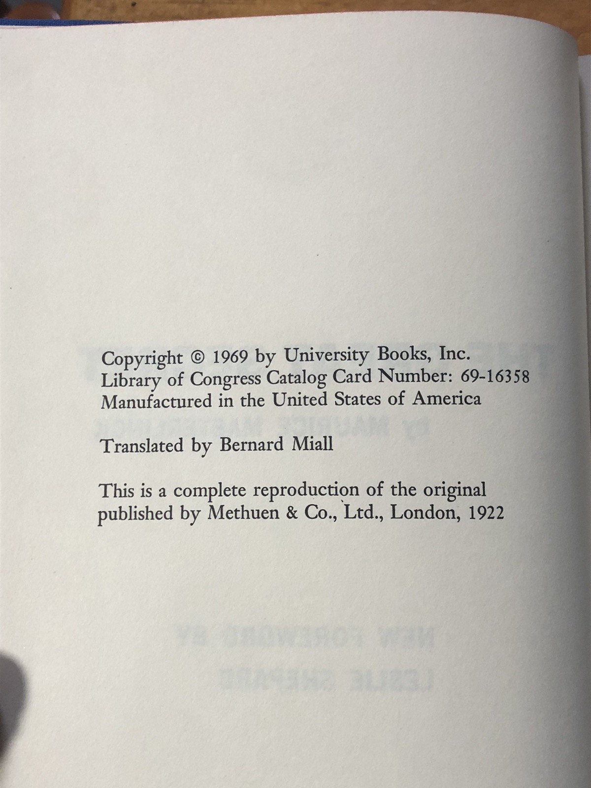 The Great Secret Maurice Maeterlinck 1969 Univ Books Occult Mystic Studies HC DJ