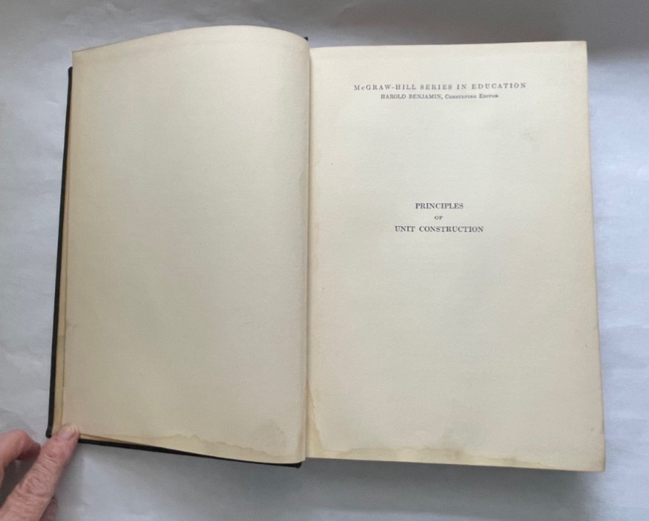 1939 Education Textbook Principles of Unit Construction 1st Ed McGraw Hill