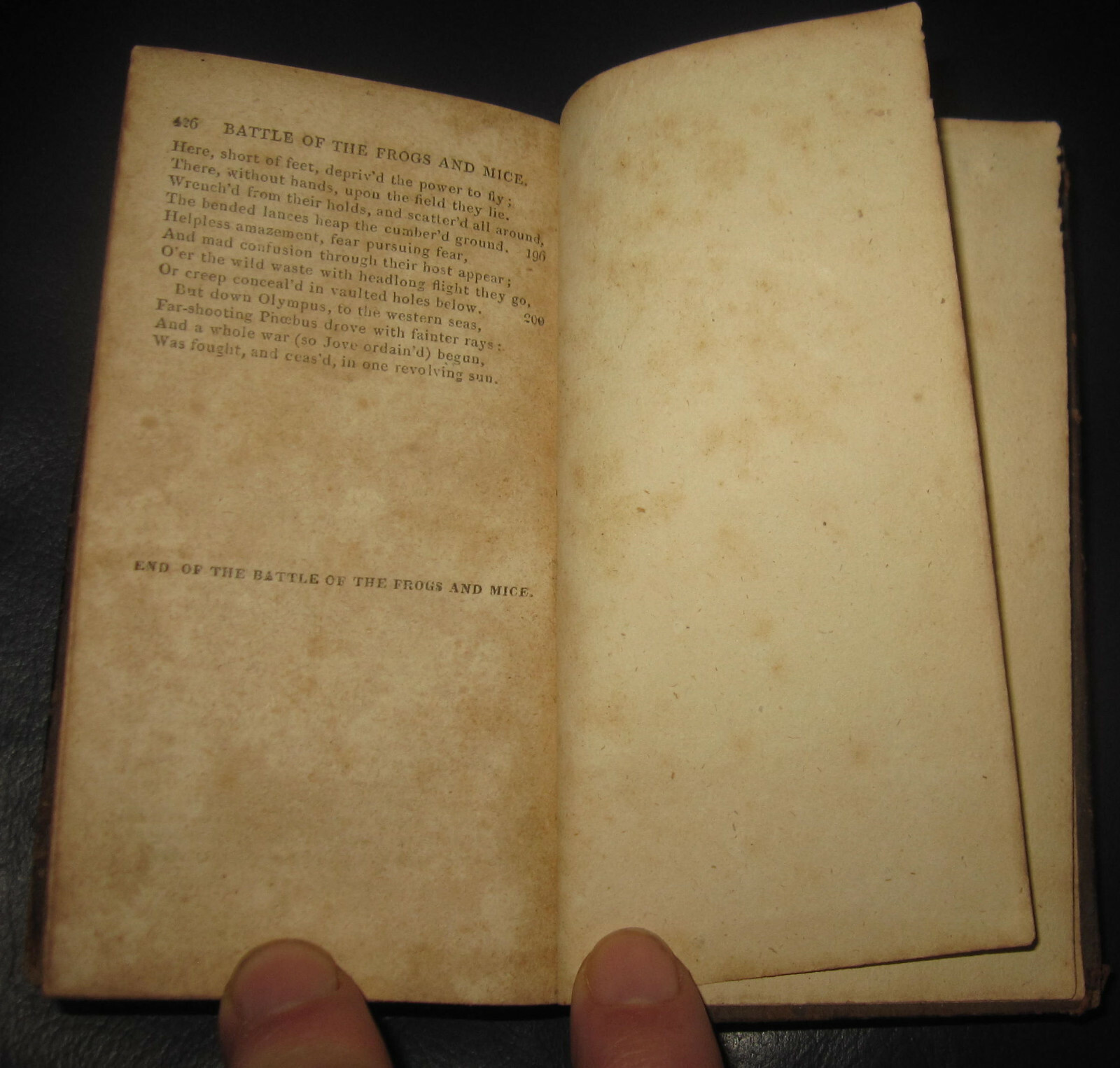 1811 HOMER, POPE, The Odyssey of Homer, Battle of the Frogs and Mice. ODISSEA