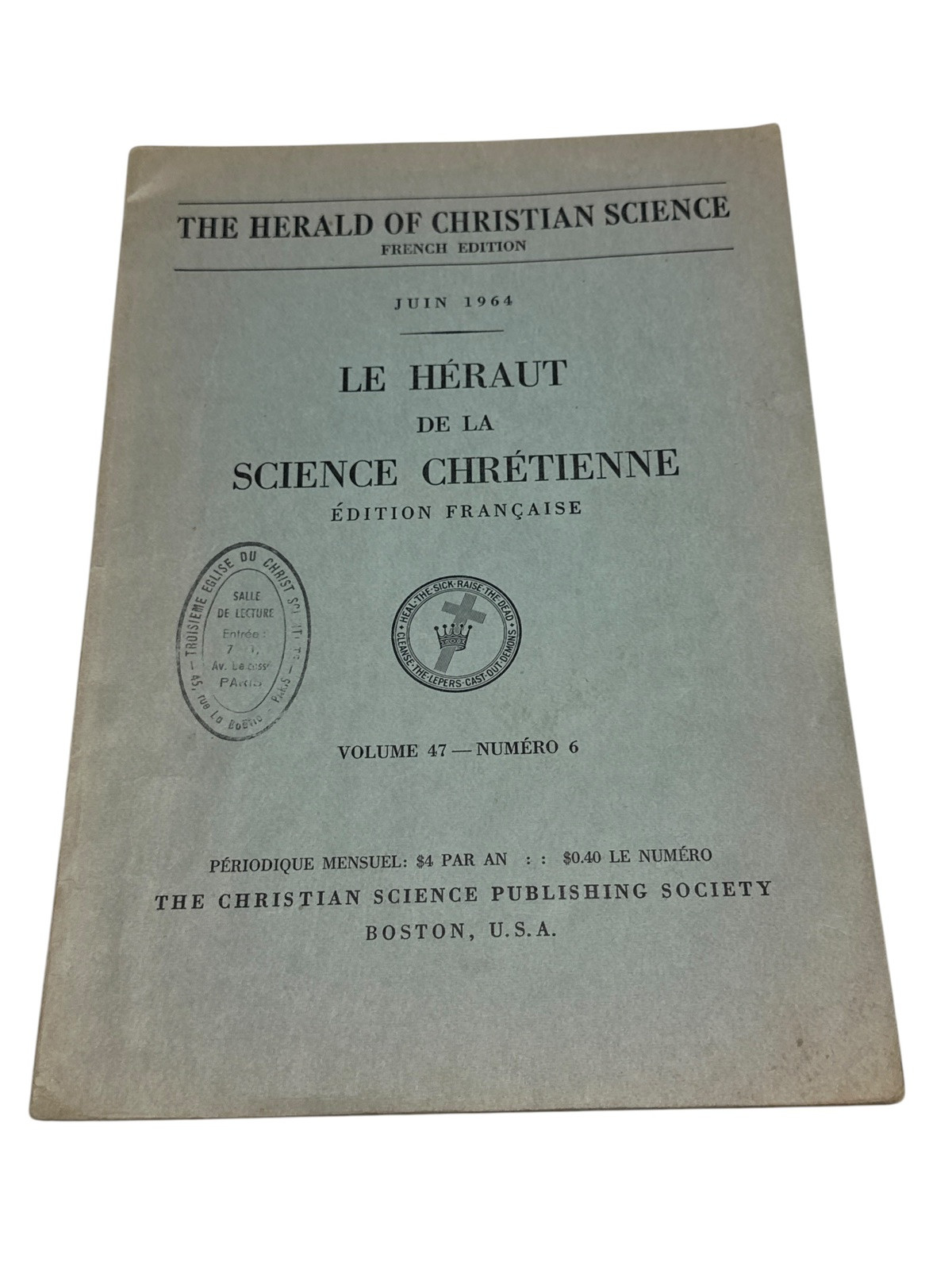 Vintage 1964 The Herald Of Christian Science – June 1964 – Le Heraut – French Ed