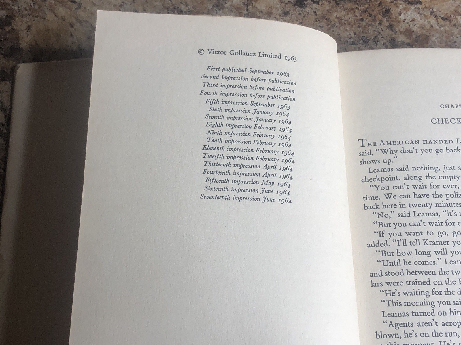 The Spy Who Came In From The Cold, John Le Carre, Victor Gollancz, 1964,1st/17th