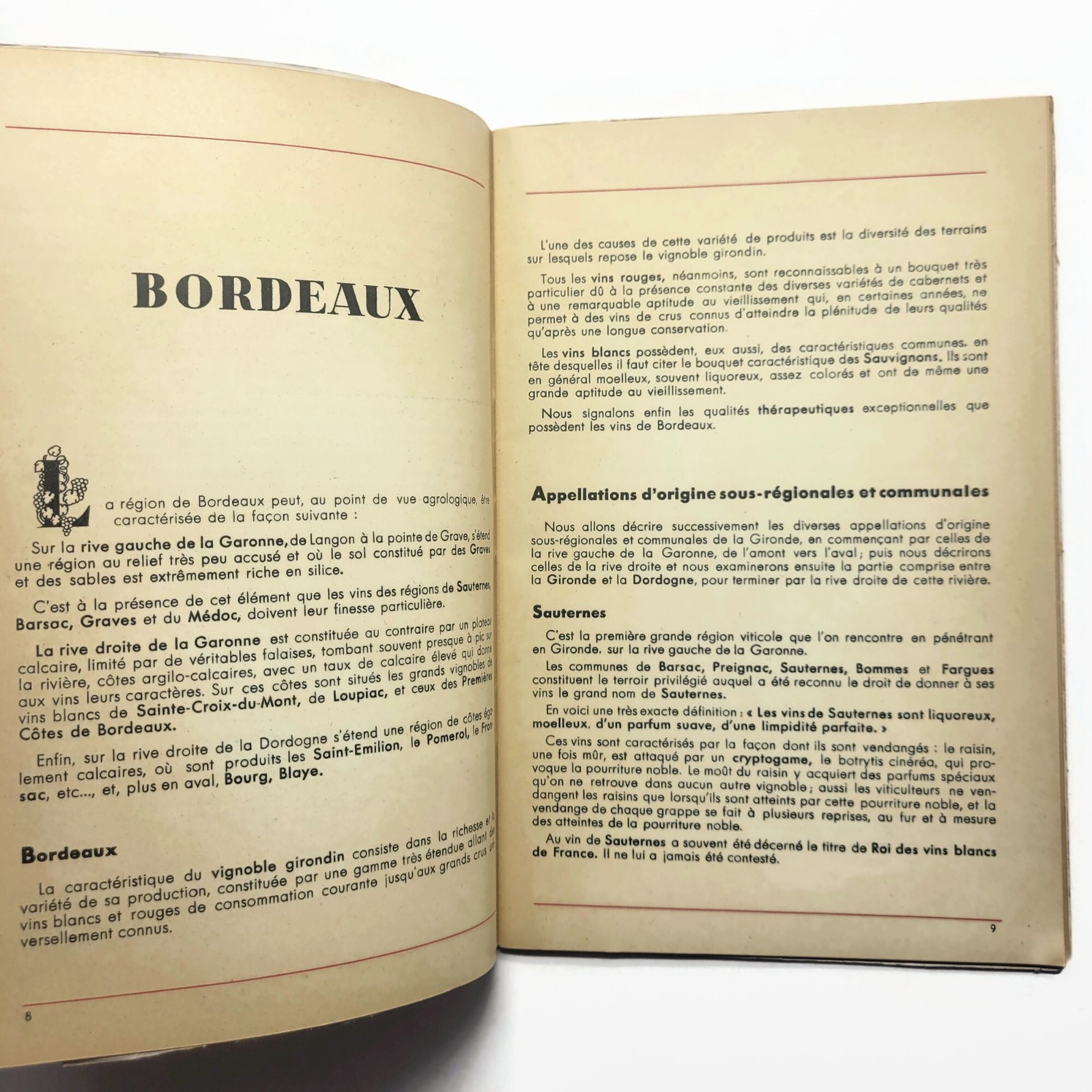 Vintage 1930s French Wine Law Booklet Appellation Controlleé AOC Regulations