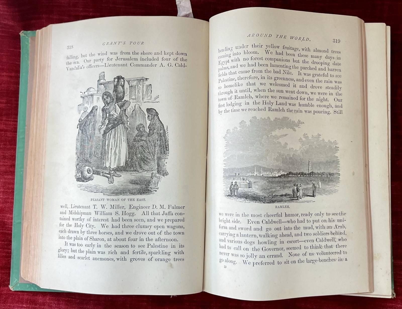 Antique 1880 Vintage Book Grant’s Tour Around the World J F Packard Illustrated