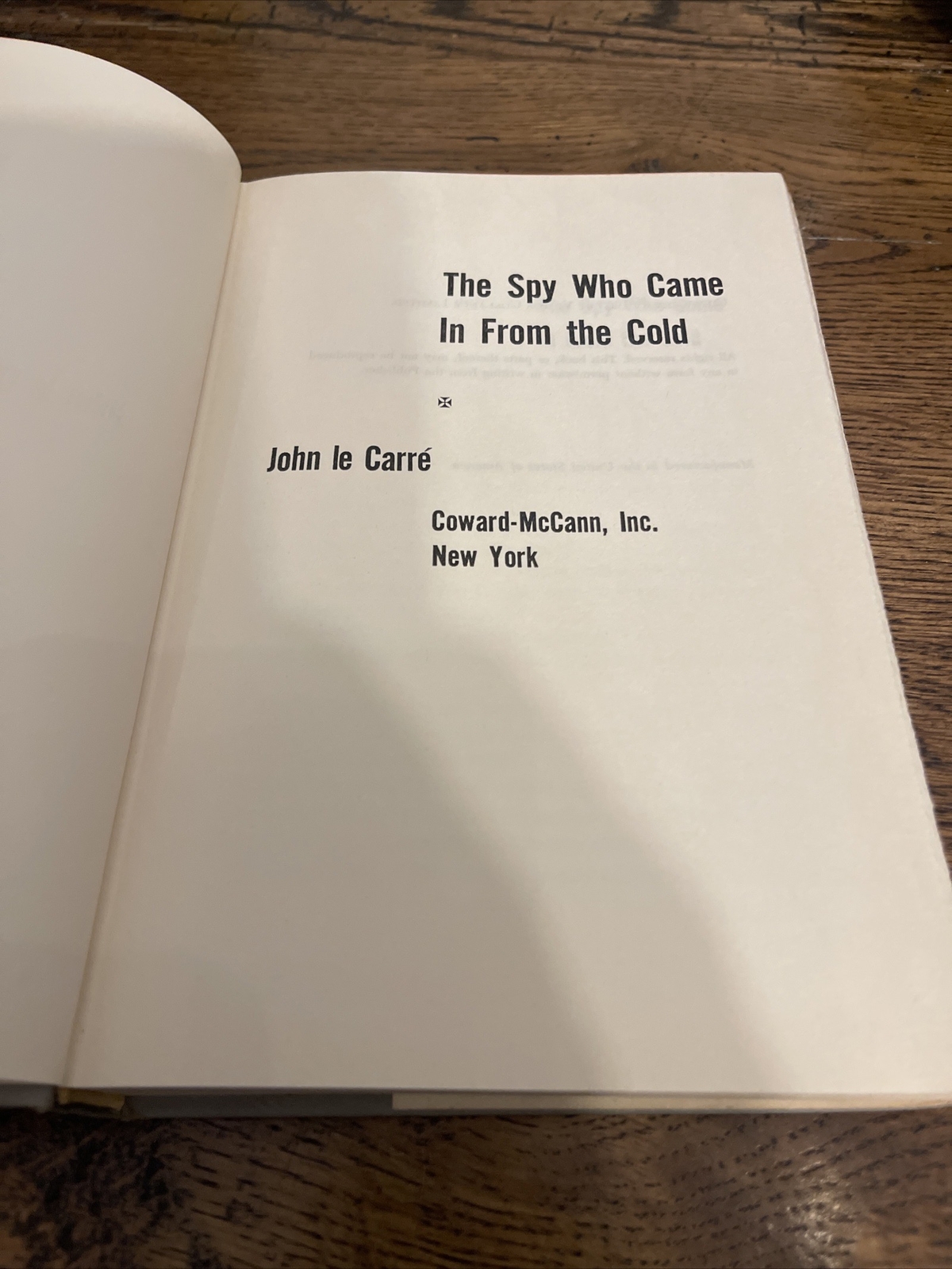 The Spy Who Came in From the Cold by John Le Carre 1963 Book Club Edition Vint