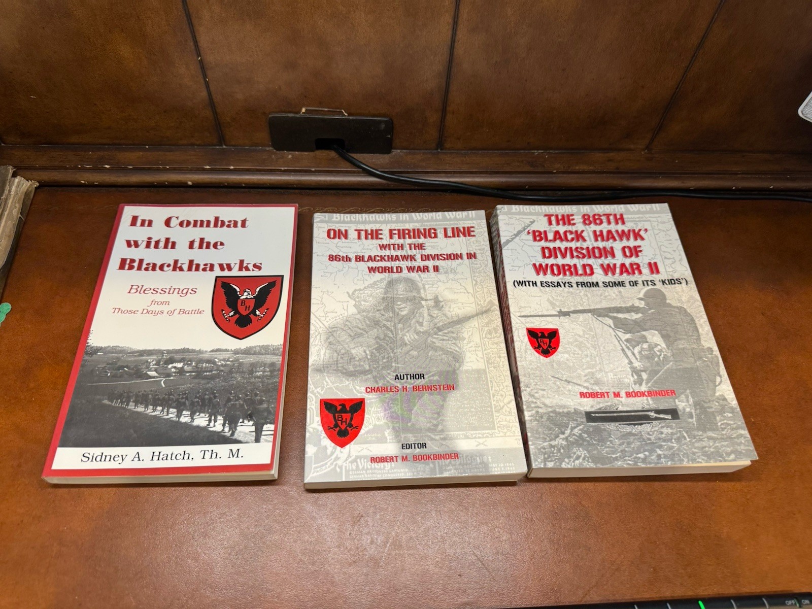 Lot of 3 Books 86th Blackhawk Division World War II Hatch Bookbinder Signed Note