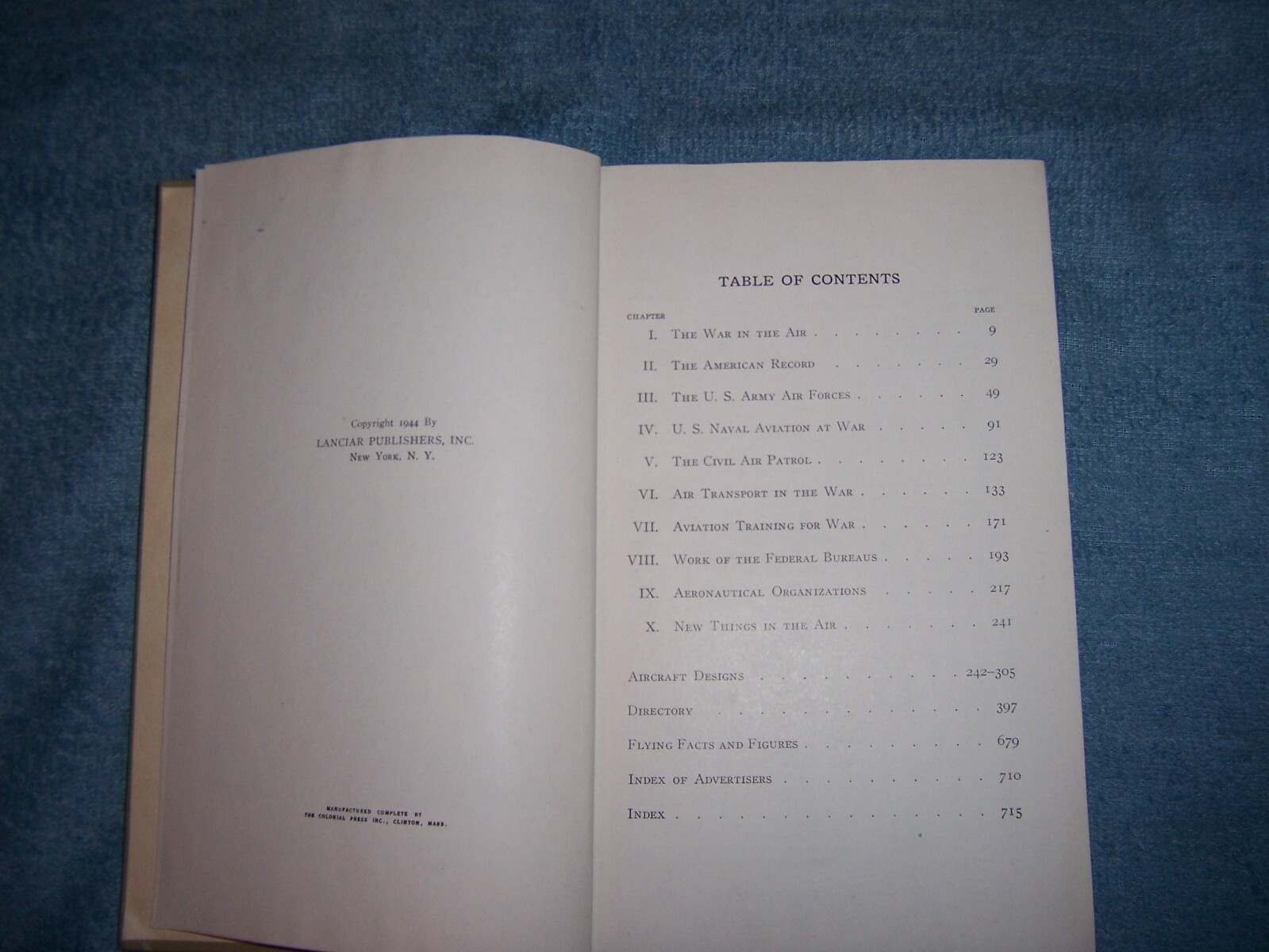 THE AIRCRAFT YEAR BOOK OF 1944 by H. Mingos/1st Ed/HCDJ/Military/WWII 1939-45