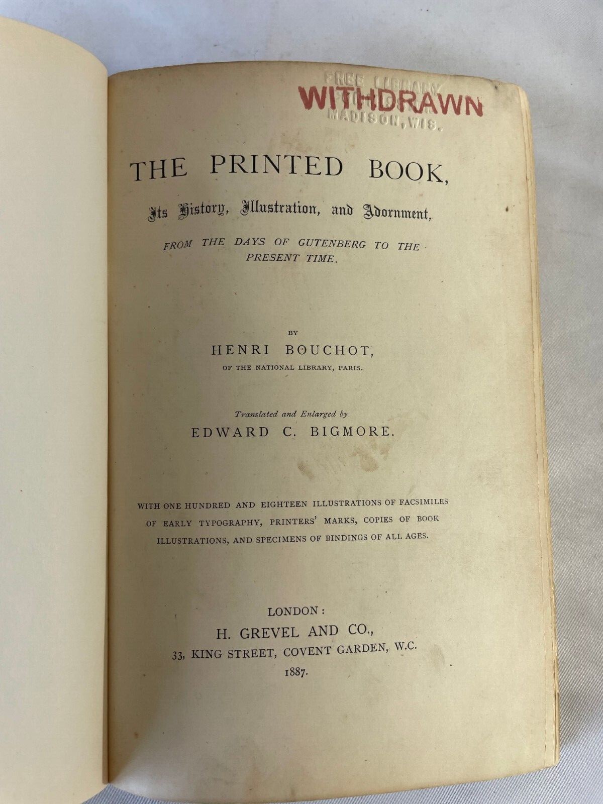 The Printed Book Henri Bouchet 1887