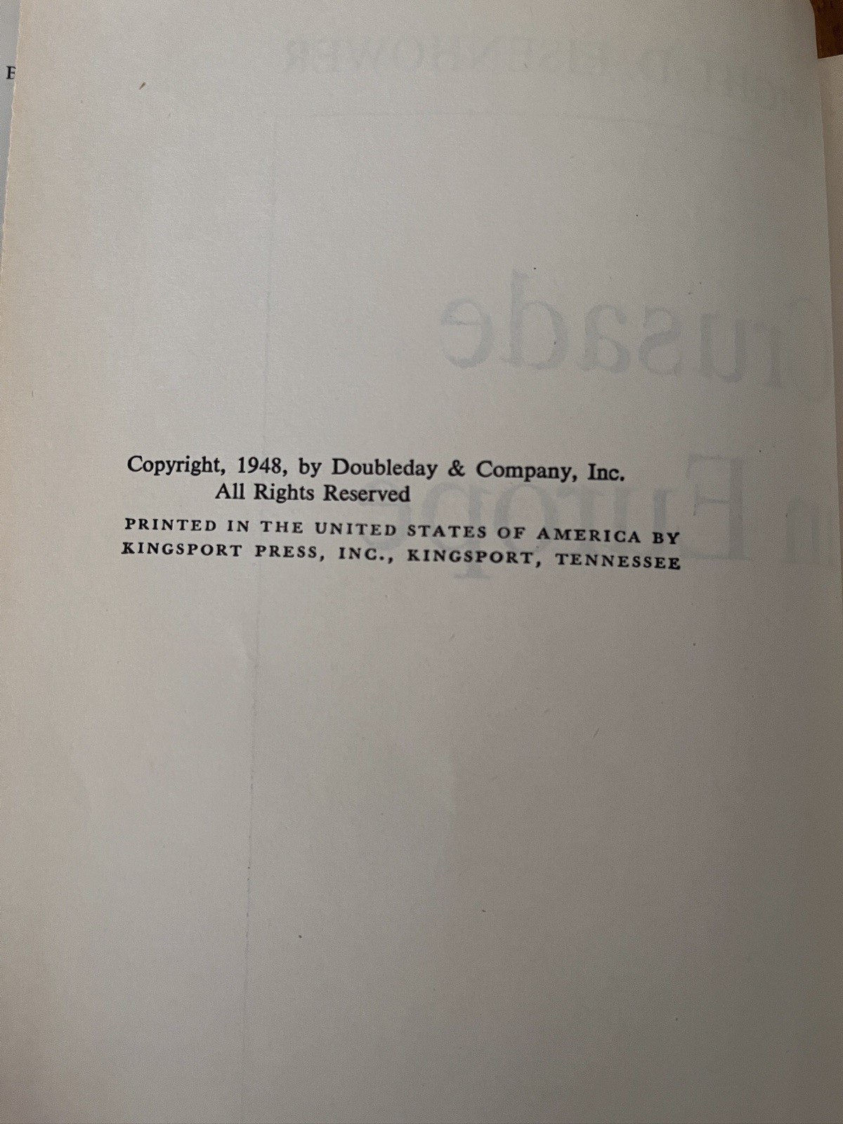 Crusade in Europe by Dwight D. Eisenhower Vtg 1948 World War II HC/DJ 40s Book