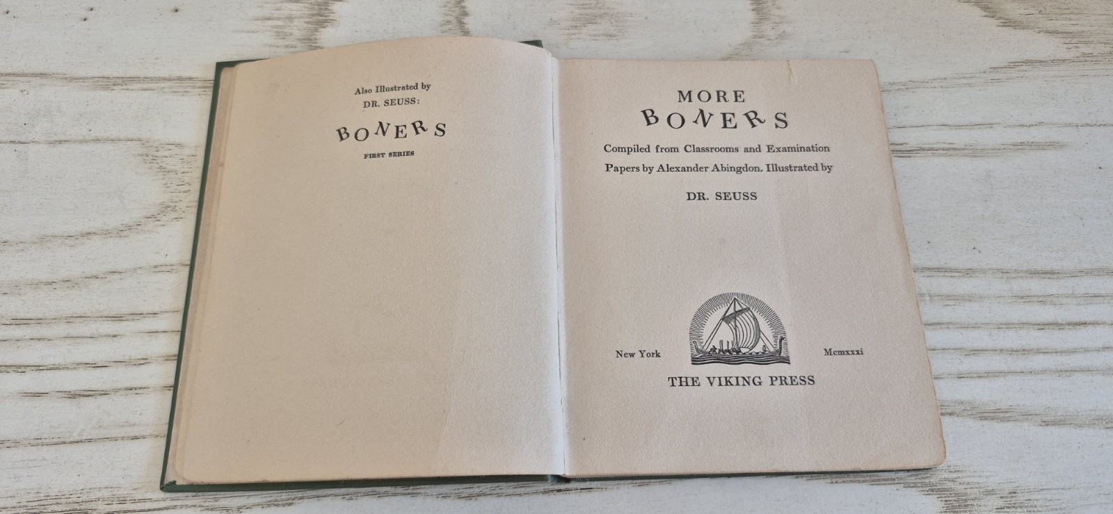 Dr. Seuss Rare HTF More Boners 1931 Hardcover First Edition / First Printing