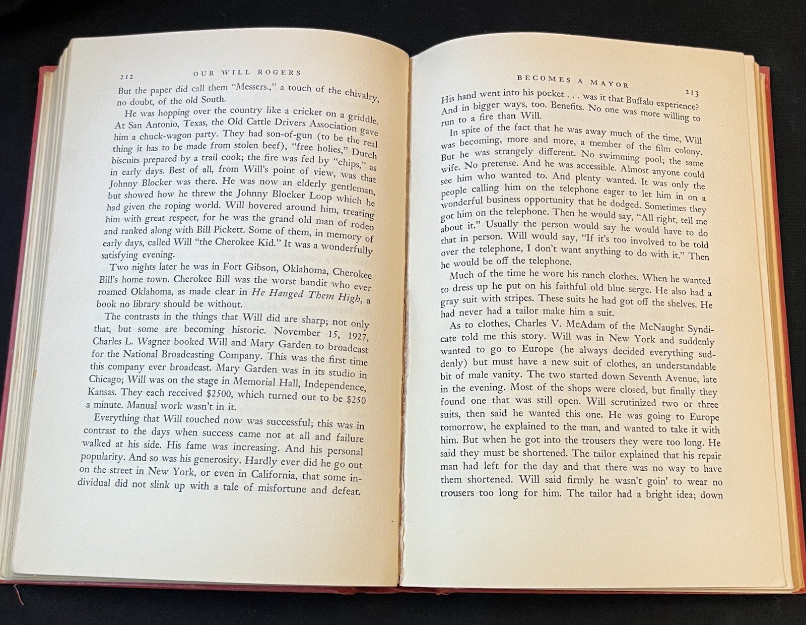 Will Roger’s Set of 2 Books: Biography & Autobiography by H Cory & W Roger’s