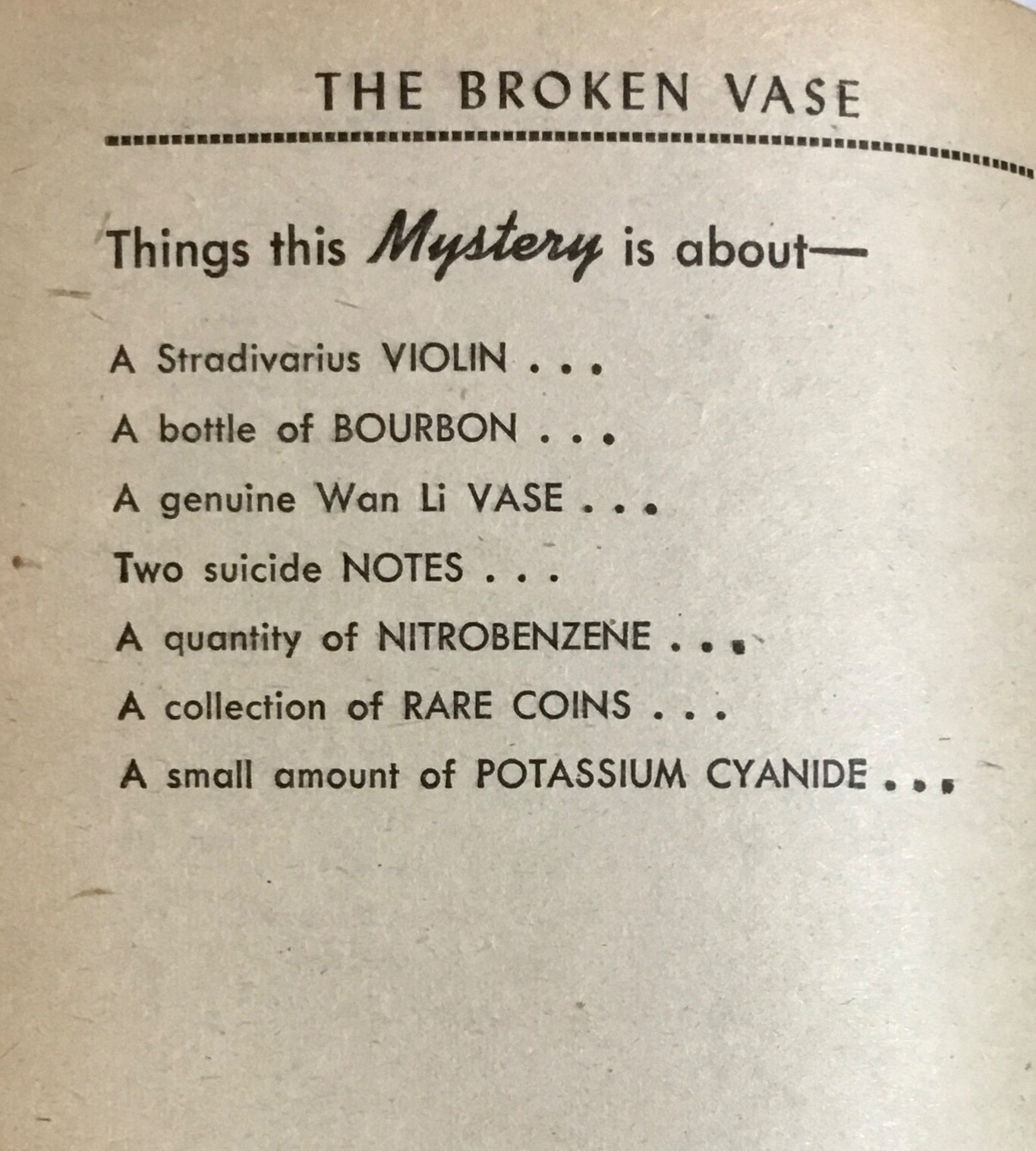 Broken Vase by Rex Stout Mass Market PB Vintage Book Acceptable Con
