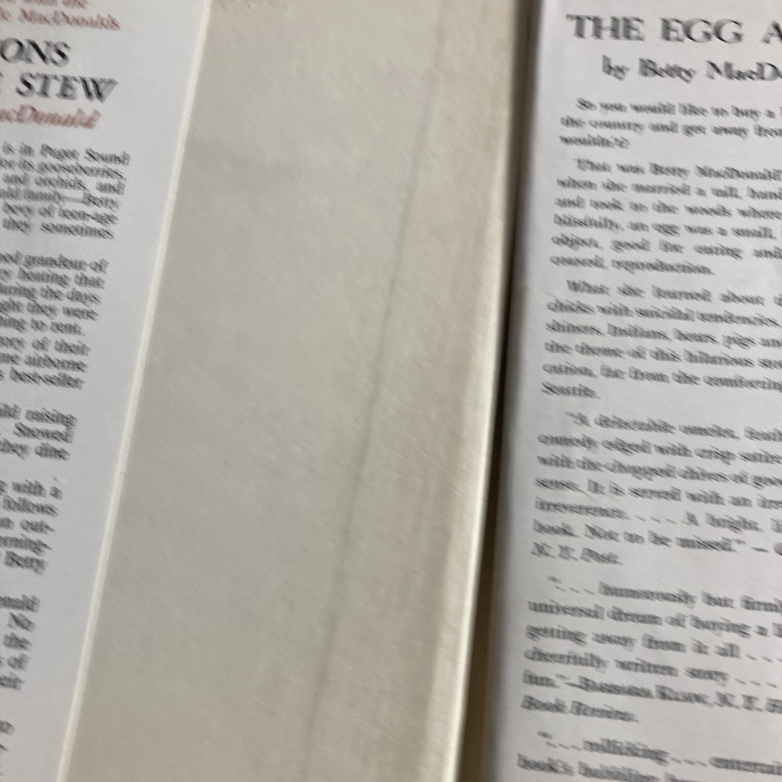 TWO Books By Betty MacDonald:The Egg And I;Onions In The Stew