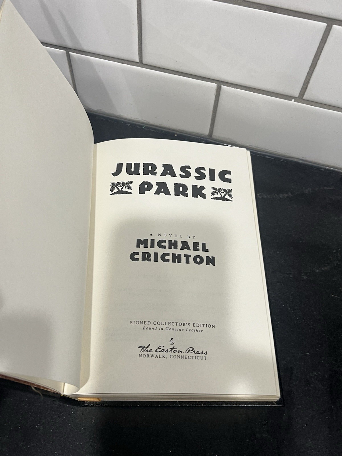 Jurassic Park by Michael Crichton Signed Leather-Bound Ed. Easton Press W/ COA