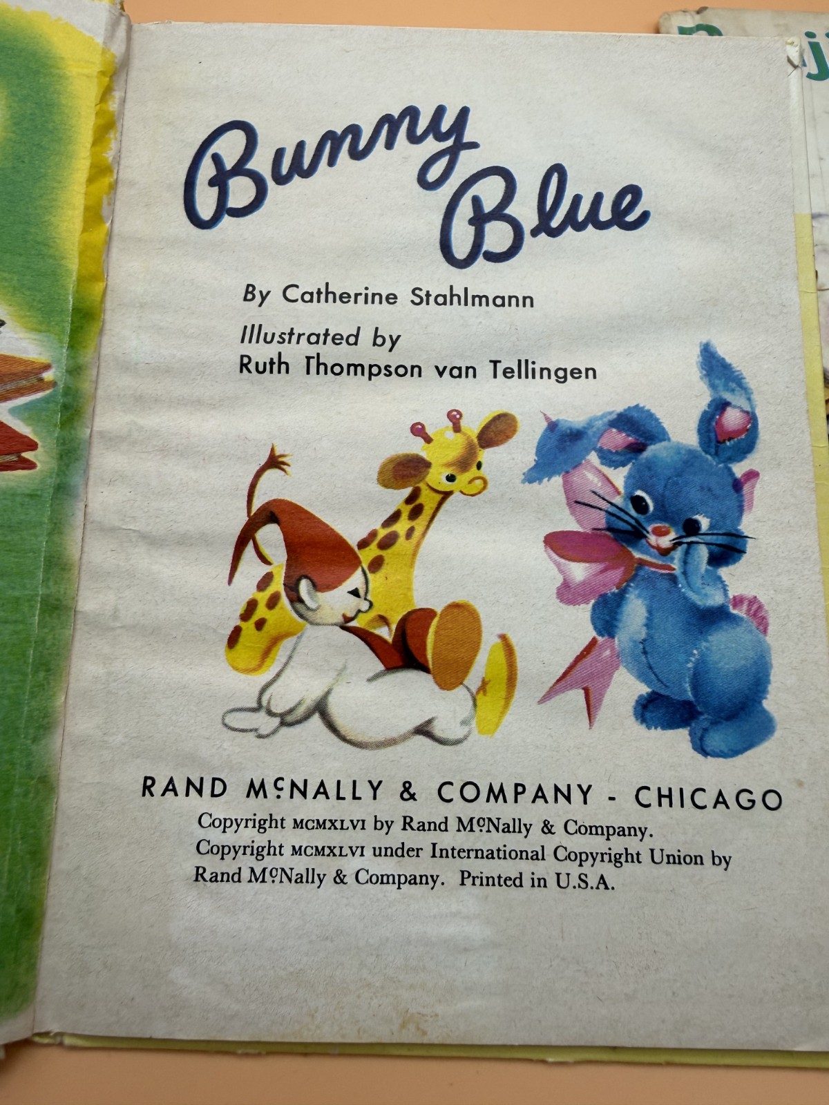 Rand McNally & Co. Junior Elf Book Bunny Blue 1946 & Benjie Engie 1950