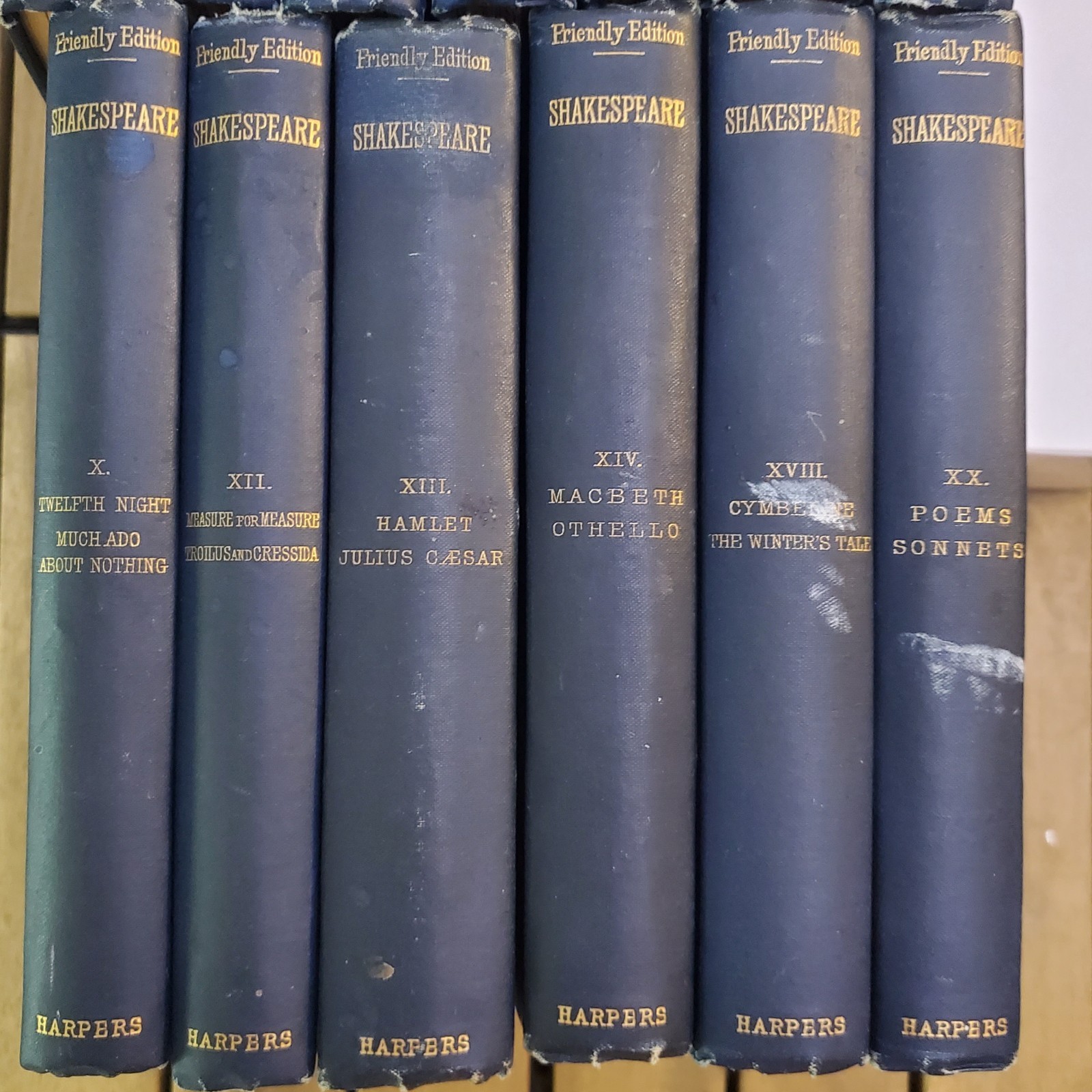 ANTIQUE Shakespeare Books Harper & Brothers 1884 Samuel Carson & Co UNCUT PAGES