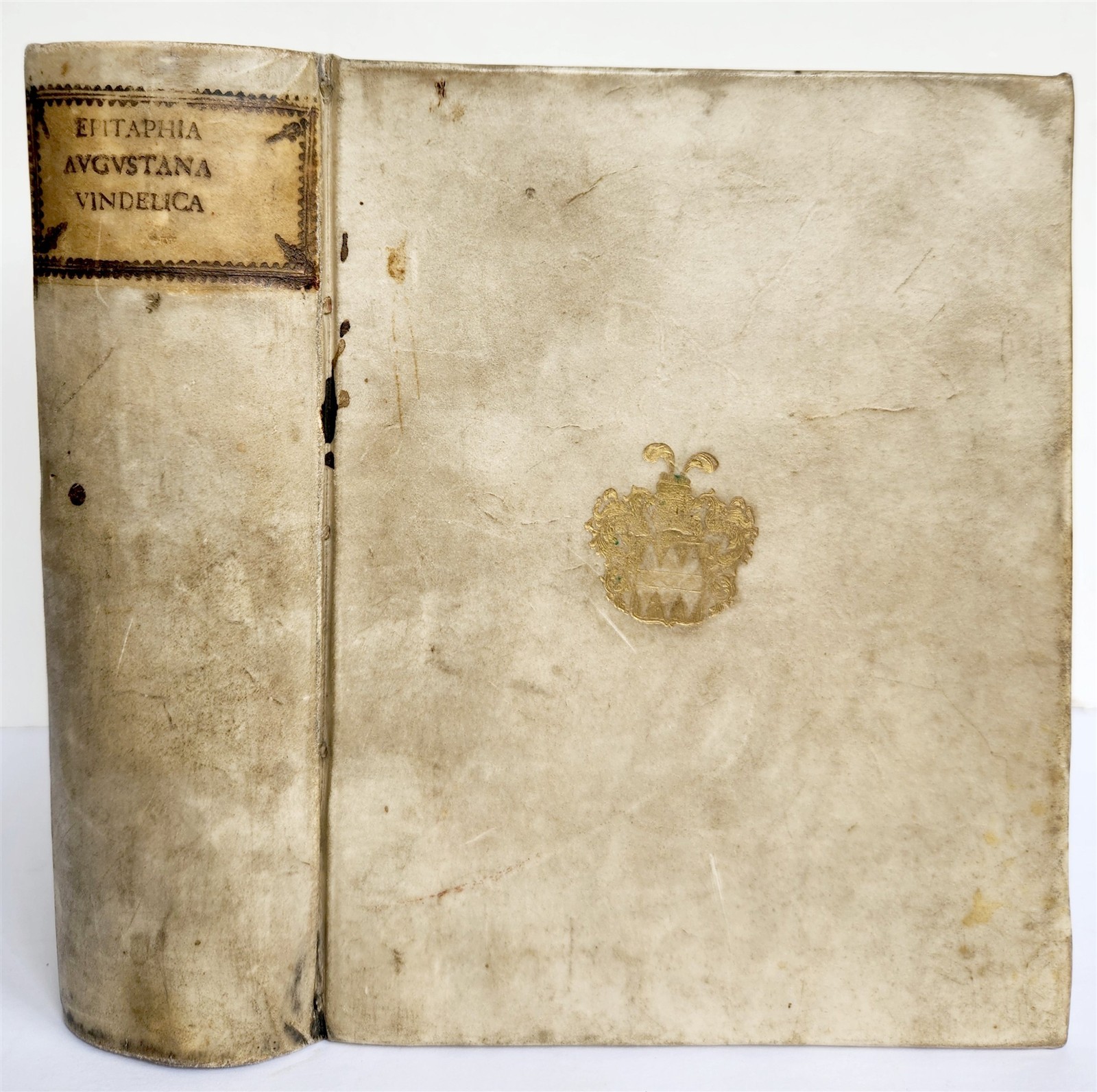 1624 FUNERAL INSCRIPTIONS – EPITAPHS in AUGSBURG GERMANY antique VELLUM BINDING
