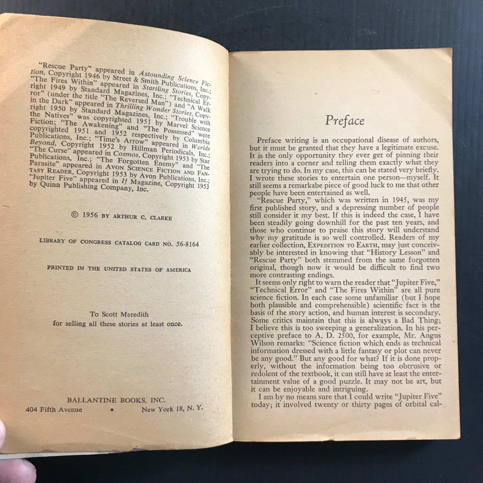 Reach for Tomorrow Arthur C. Clarke 1956 Original Paperback Science Fiction