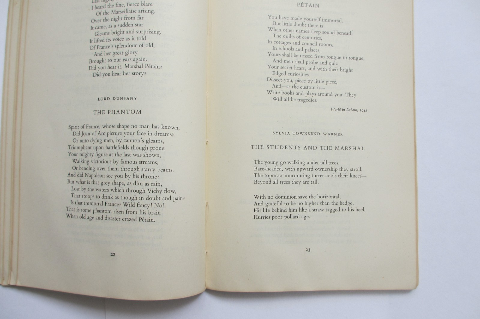 Nancy Cunard, ed. Poems for France. 1944. Sylvia Townsend Warner etc.