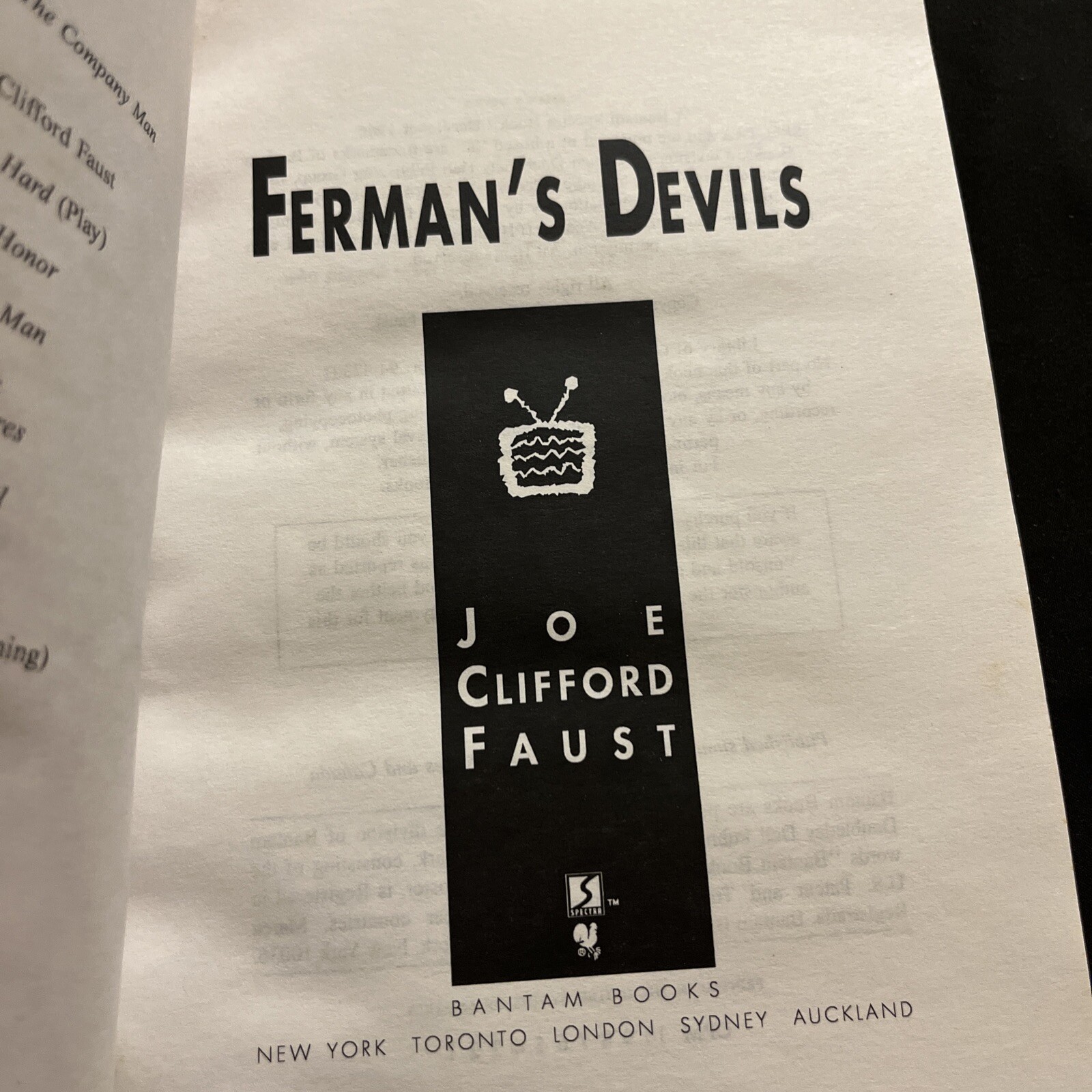 Ferman’s Devils By Joe Faustus Reviewers Copy 1996 Rare