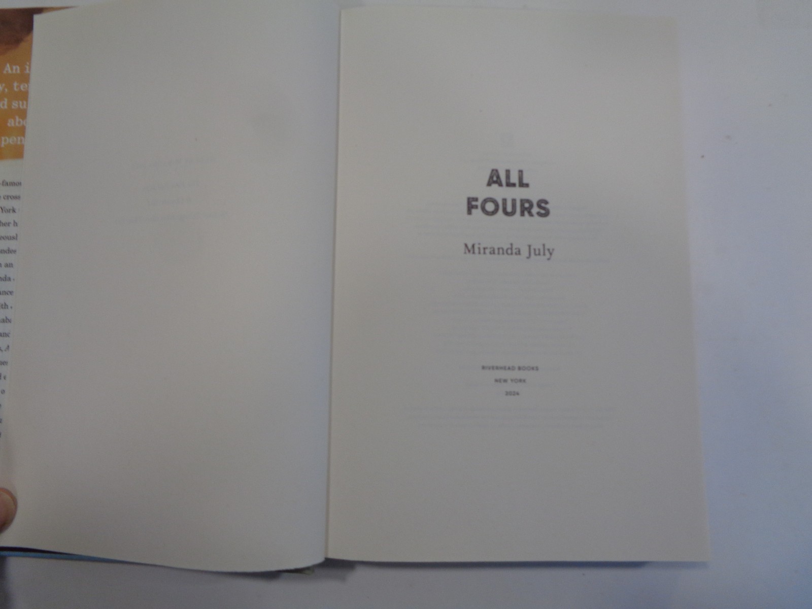All Fours: A Novel by Miranda July (2024, Hardcover) SIGNED 1st Print NICE!!