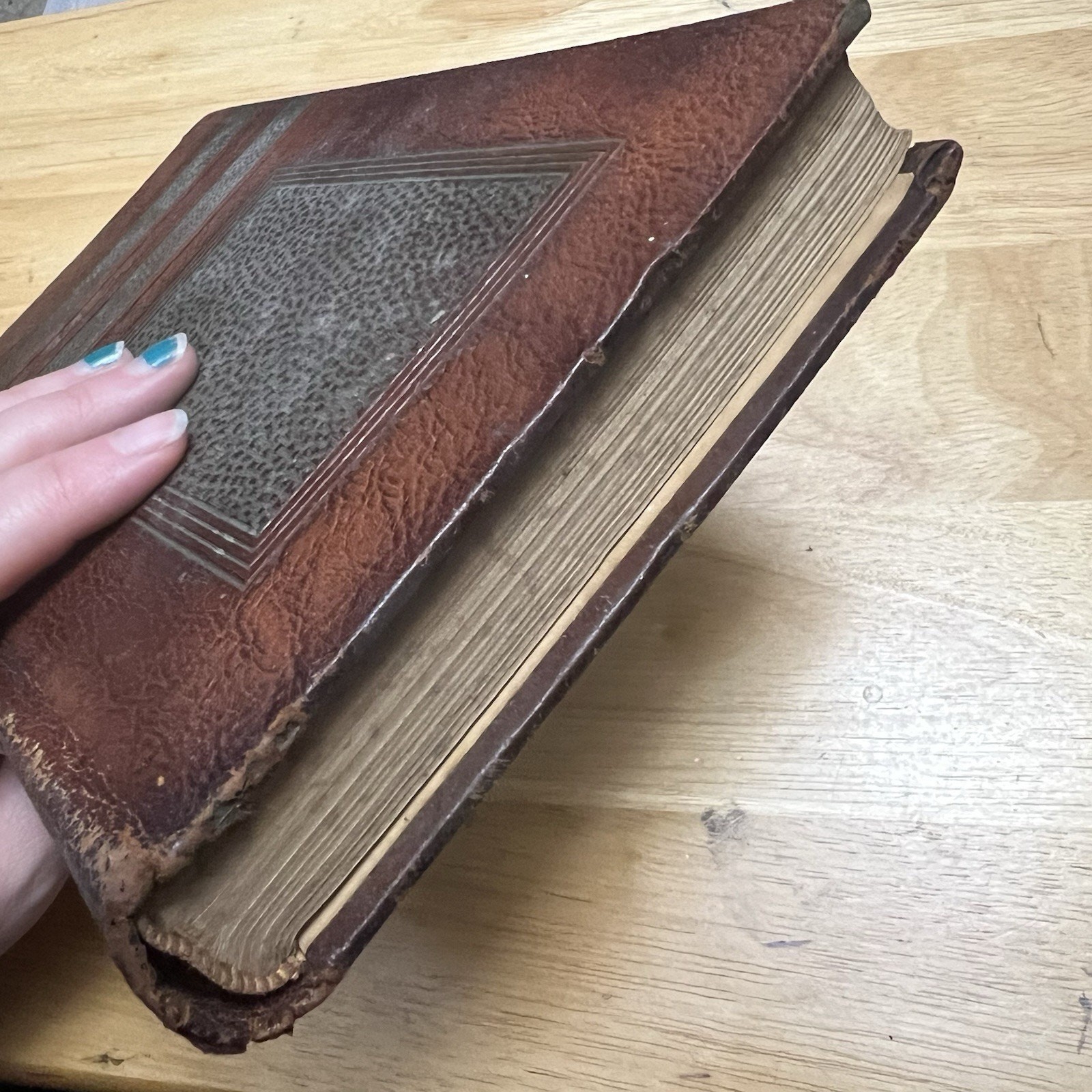 Vintage Encyclopedia Of Sports Leather Bound 1944 Frank G Menke Embossed Leather