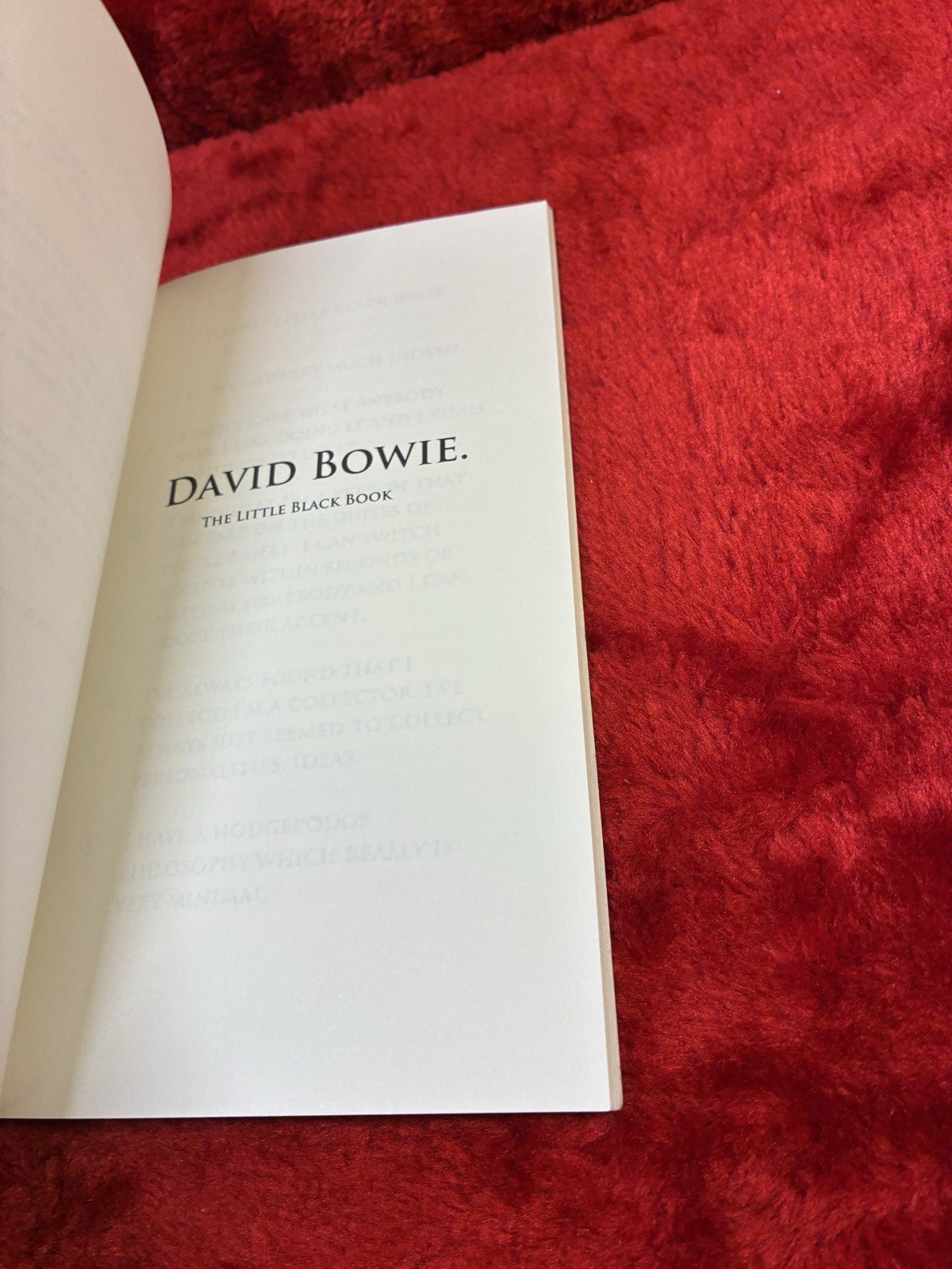 David Bowie The Little Black Book Paperback 2015 Hollister