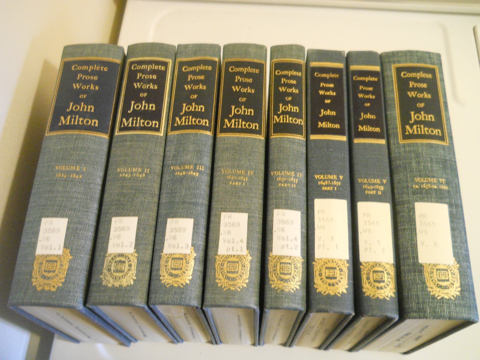 Prose Works of John Milton Vol 1-6 1 2 3 4 5 6 HARDCOVER Yale University Vintage