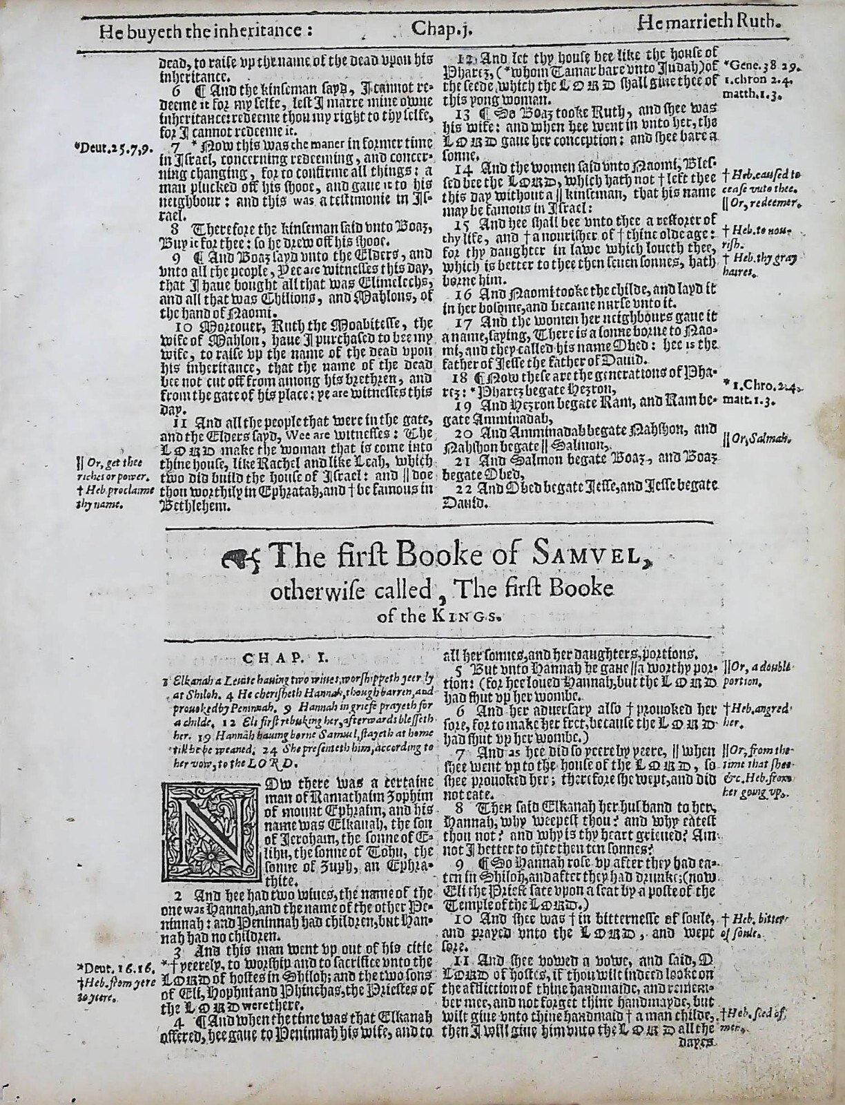 1614 KING JAMES BIBLE OLD TESTAMENT TITLE PAGE LEAVES * YOU PICK* KJV 400 YEARS