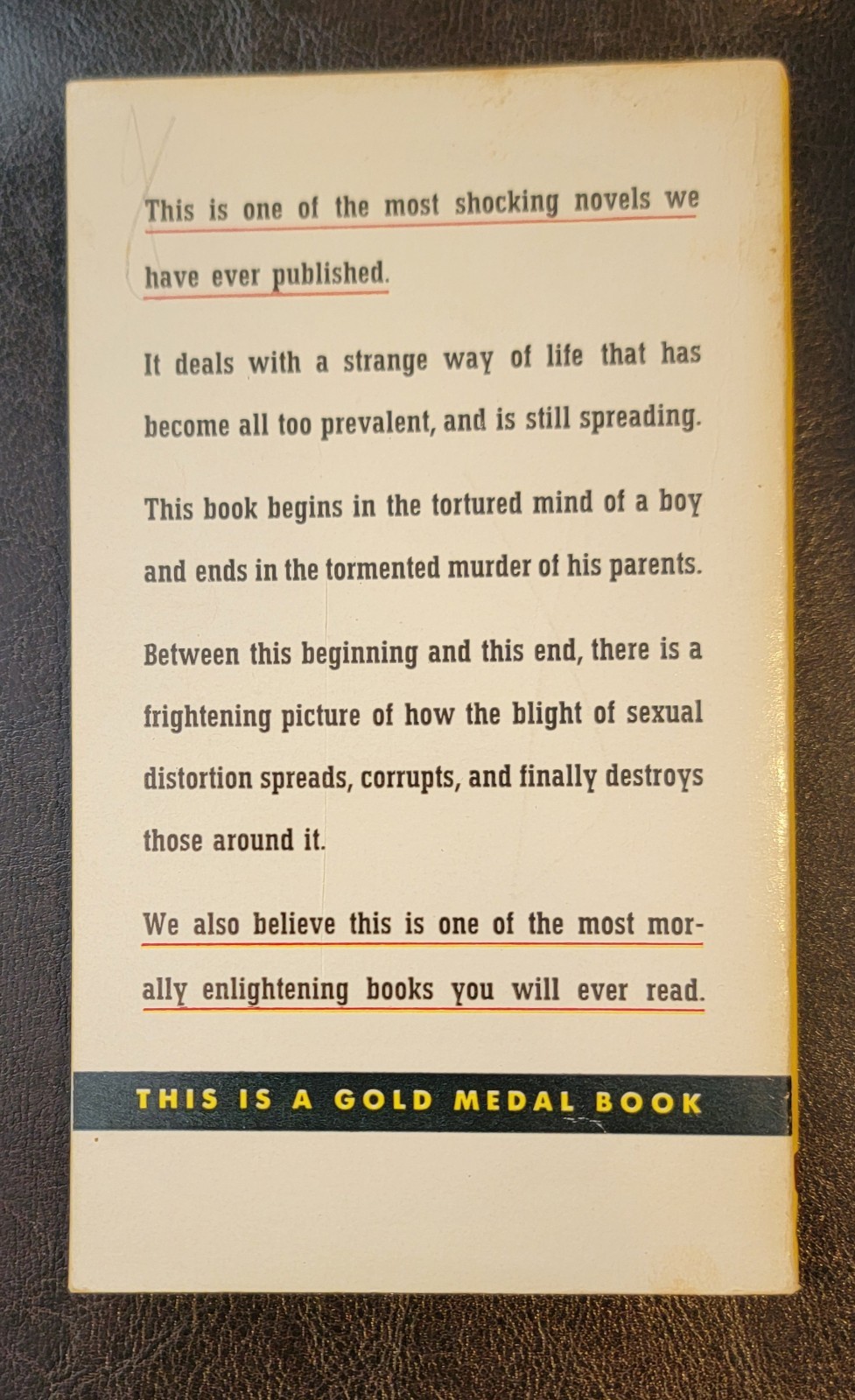 Whisper His Sin Vin Packer Gold Medal 426 PBO 1954 Vintage Gay Sleaze RARE NICE