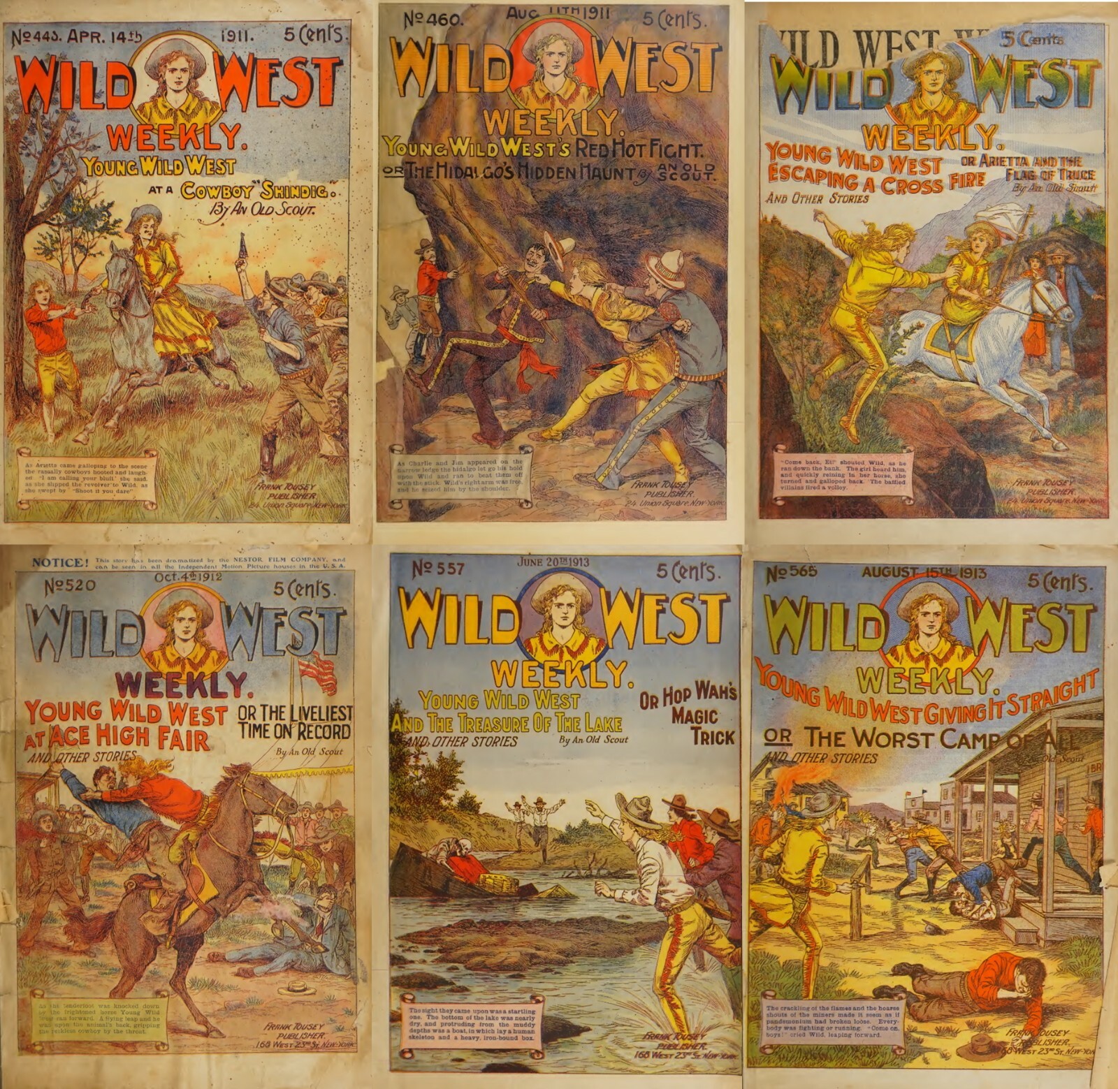 93 Old Rare Issues of Wild West Weekly American Heroine Frontier Magazine on DVD