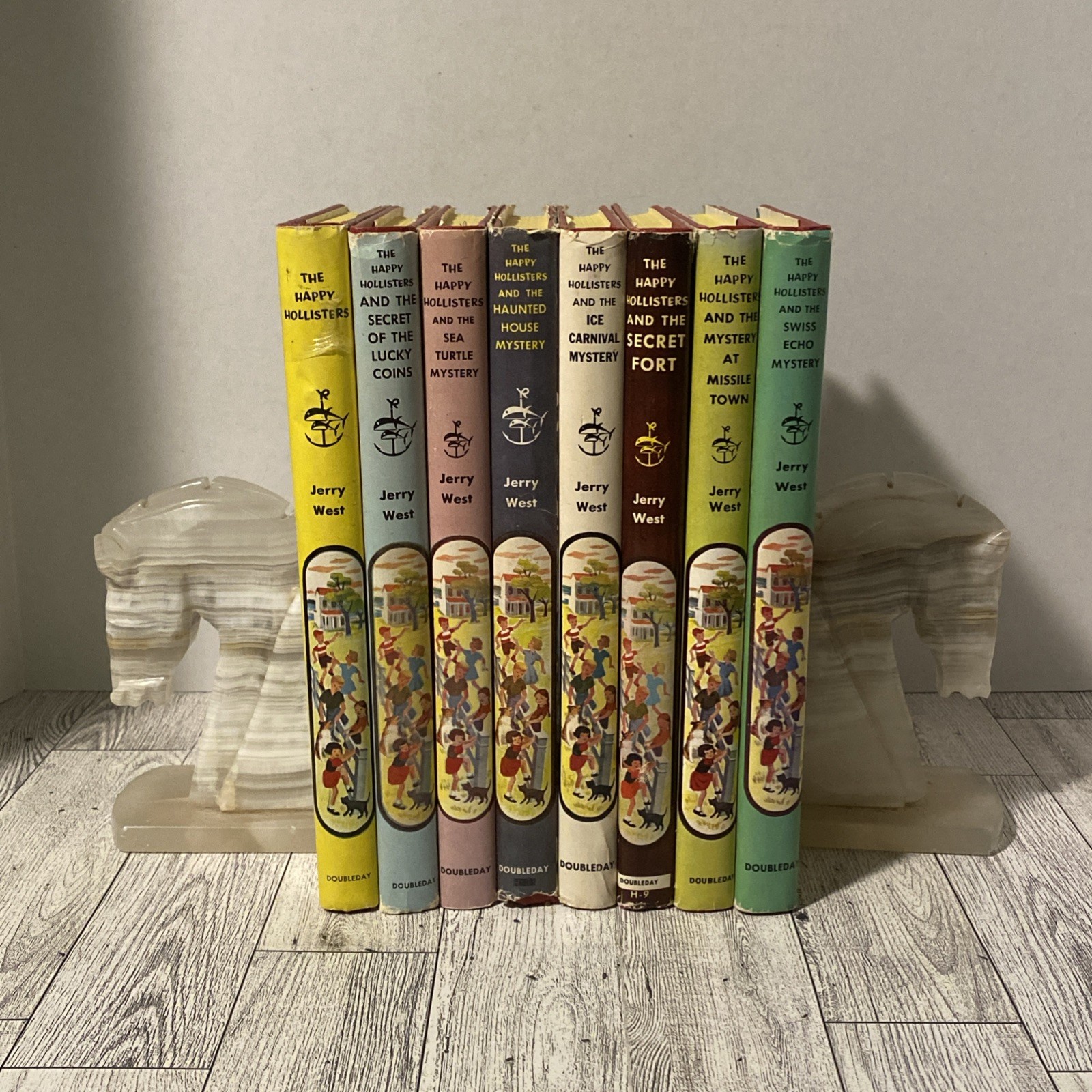 Vintage Happy Hollisters Lot Of 8 Jerry West Hardcover Books W/DJ Doubleday