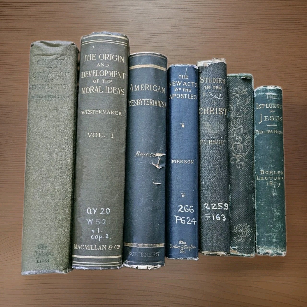 1864-06. Lot Of 7 Rare Antique Religious HC Books / Jesus Christ Staging Decor