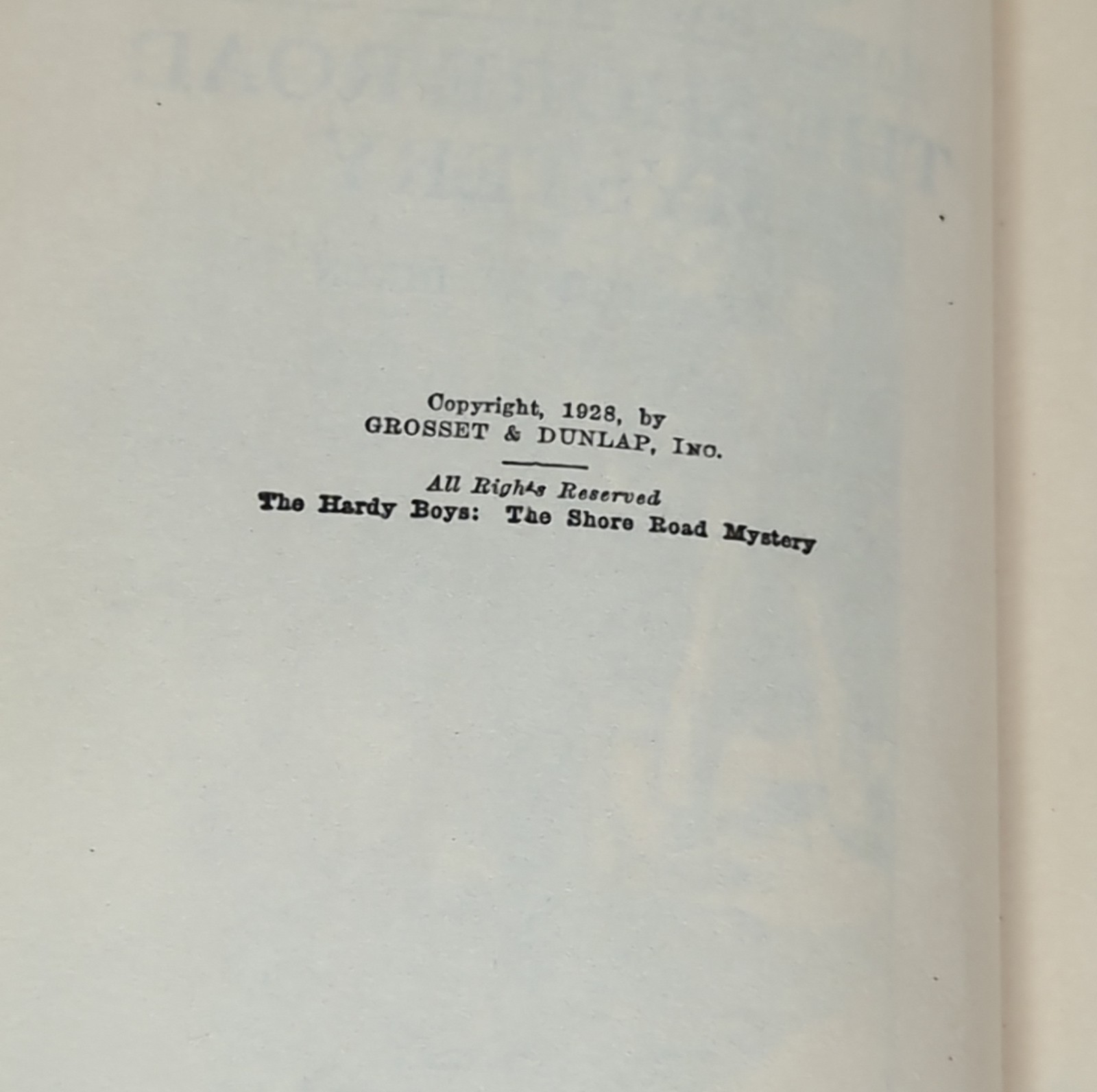 Hardy Boys Shore Road Mystery 1928