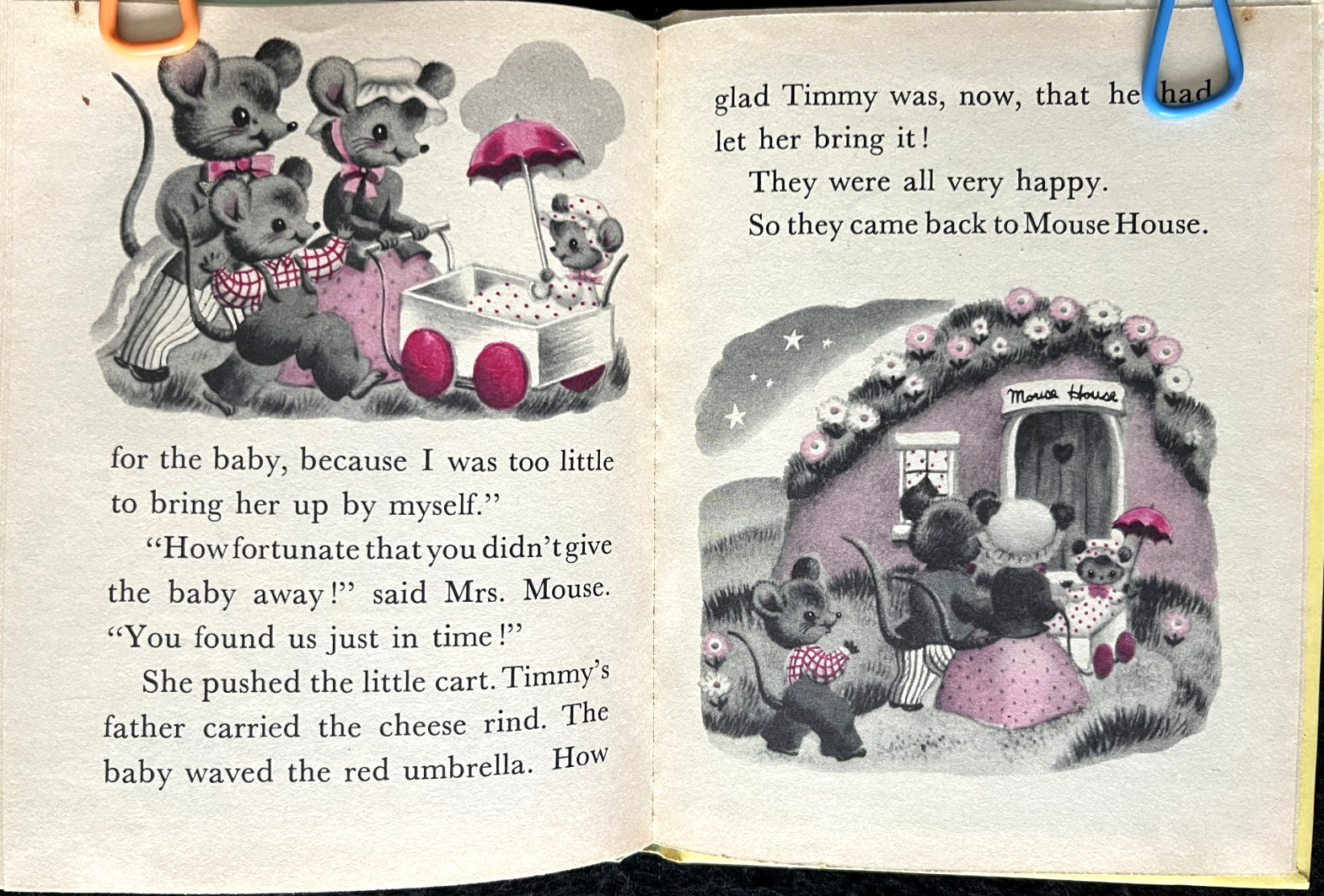 TIMMY MOUSE ~ vintage children’s Rand McNally Junior Elf Book ~ Tony Brice, VG