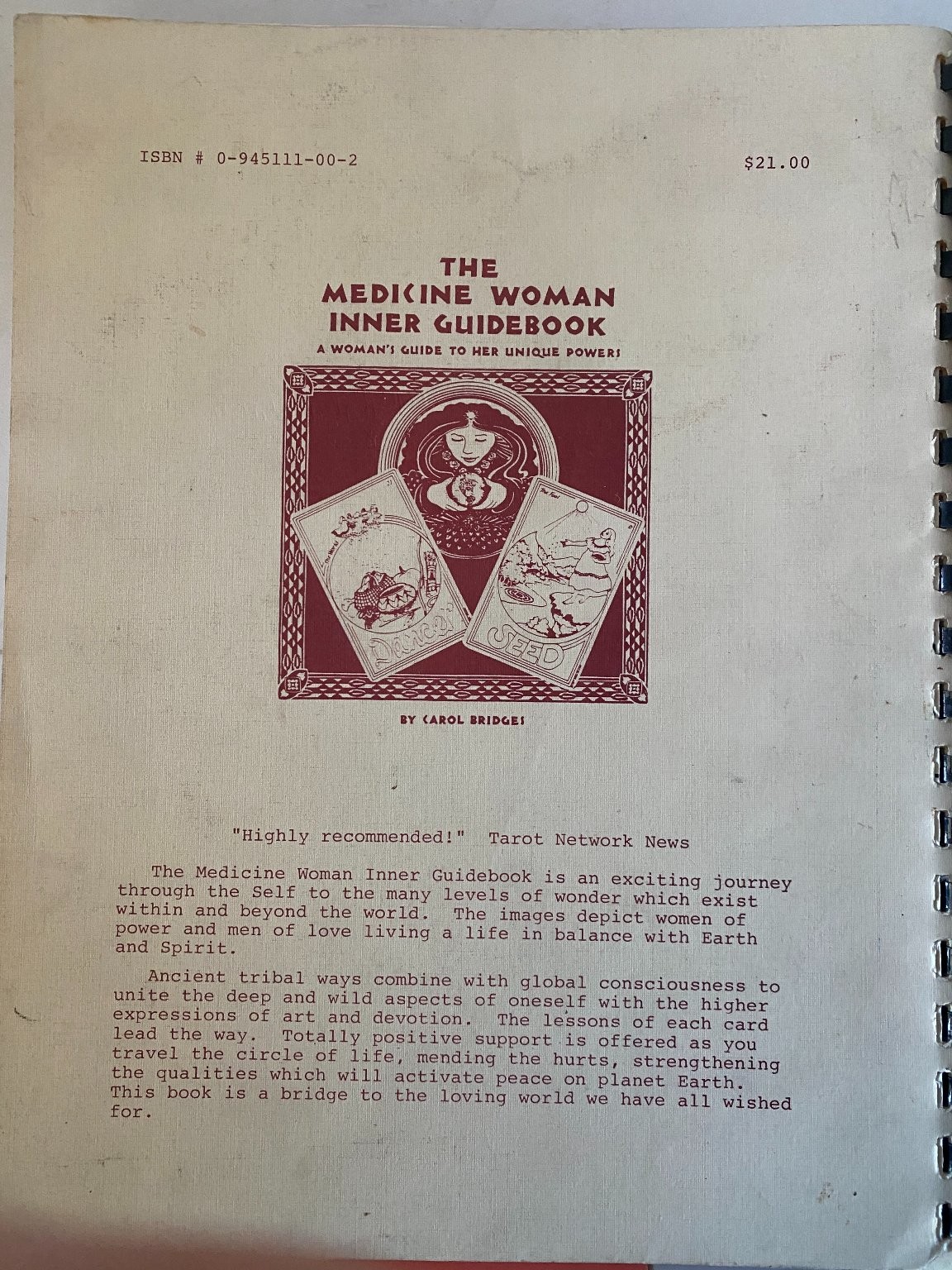 The Medicine Woman Inner Guidebook by Carol Bridges Revised Edition