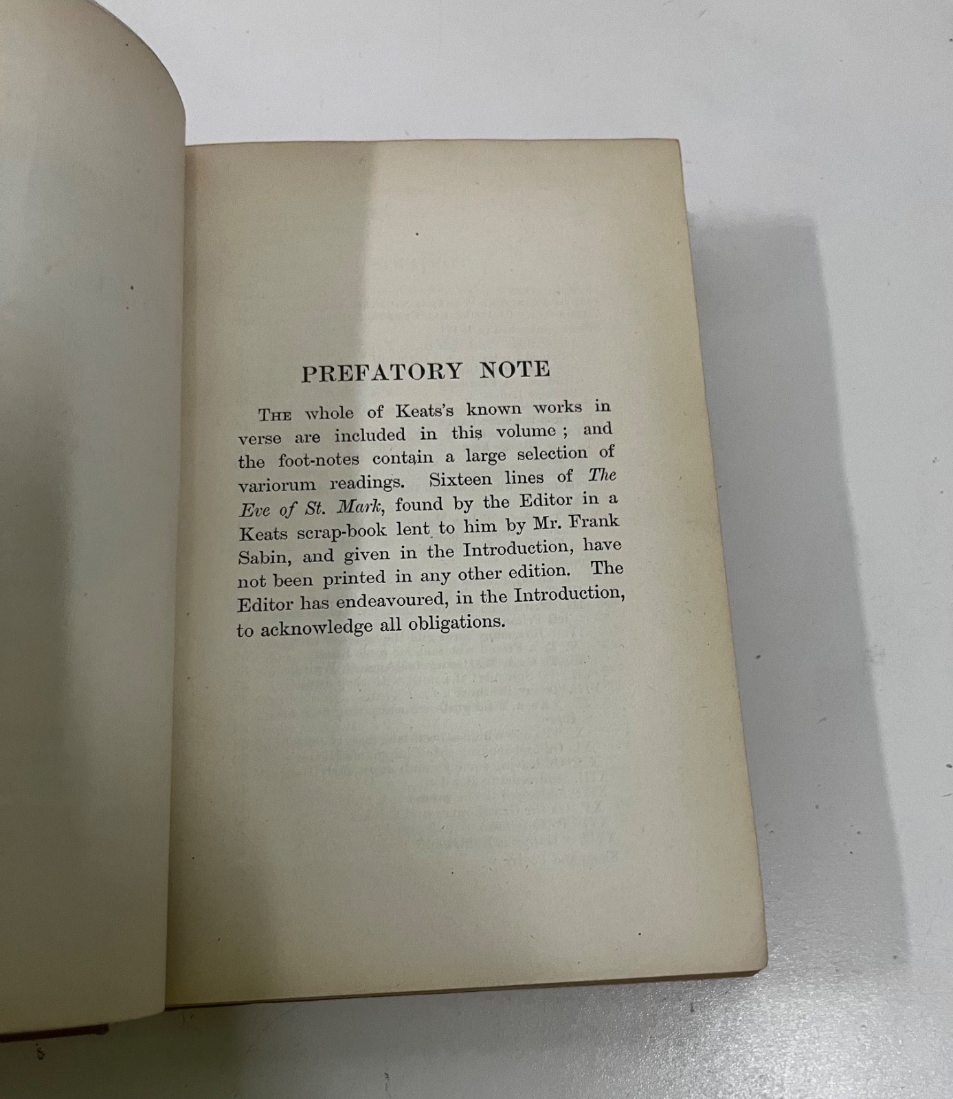 Portraits of Keats -Donald Parson 1954, POETIC WORKS 1920, KEATS, SHELLY & ROME