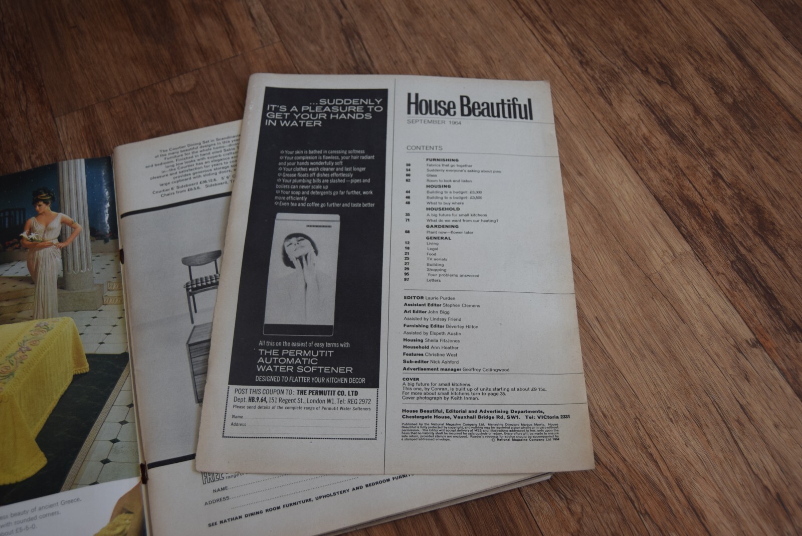 Vintage 1964 House Beautiful Magazine Retro home furnishings UK SELLER