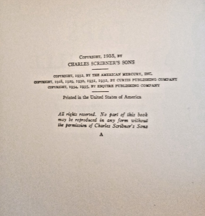 TAPS AT REVEILLE, by F. Scott Fitzgerald – 1935 [1st ed., 1st printing]